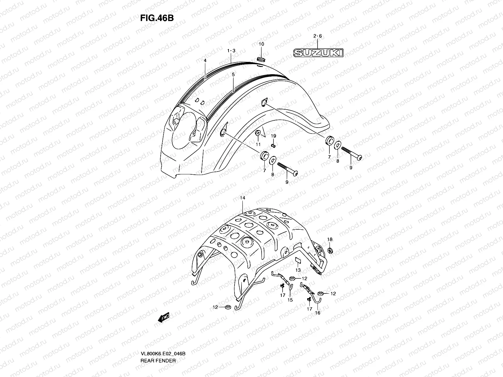 46B - REAR FENDER (MODEL K9)