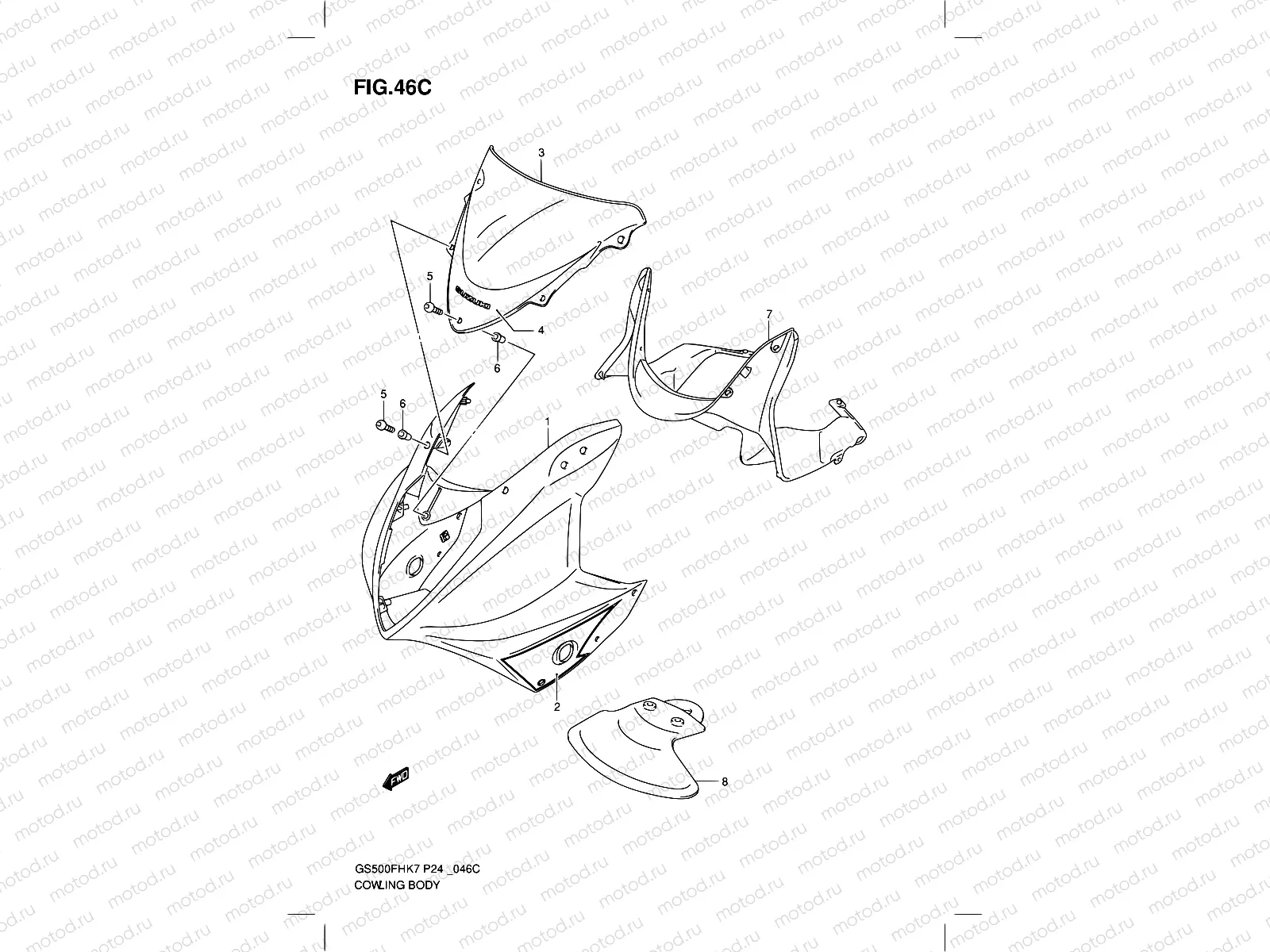 46C - COWLING BODY (GS500FHL0)