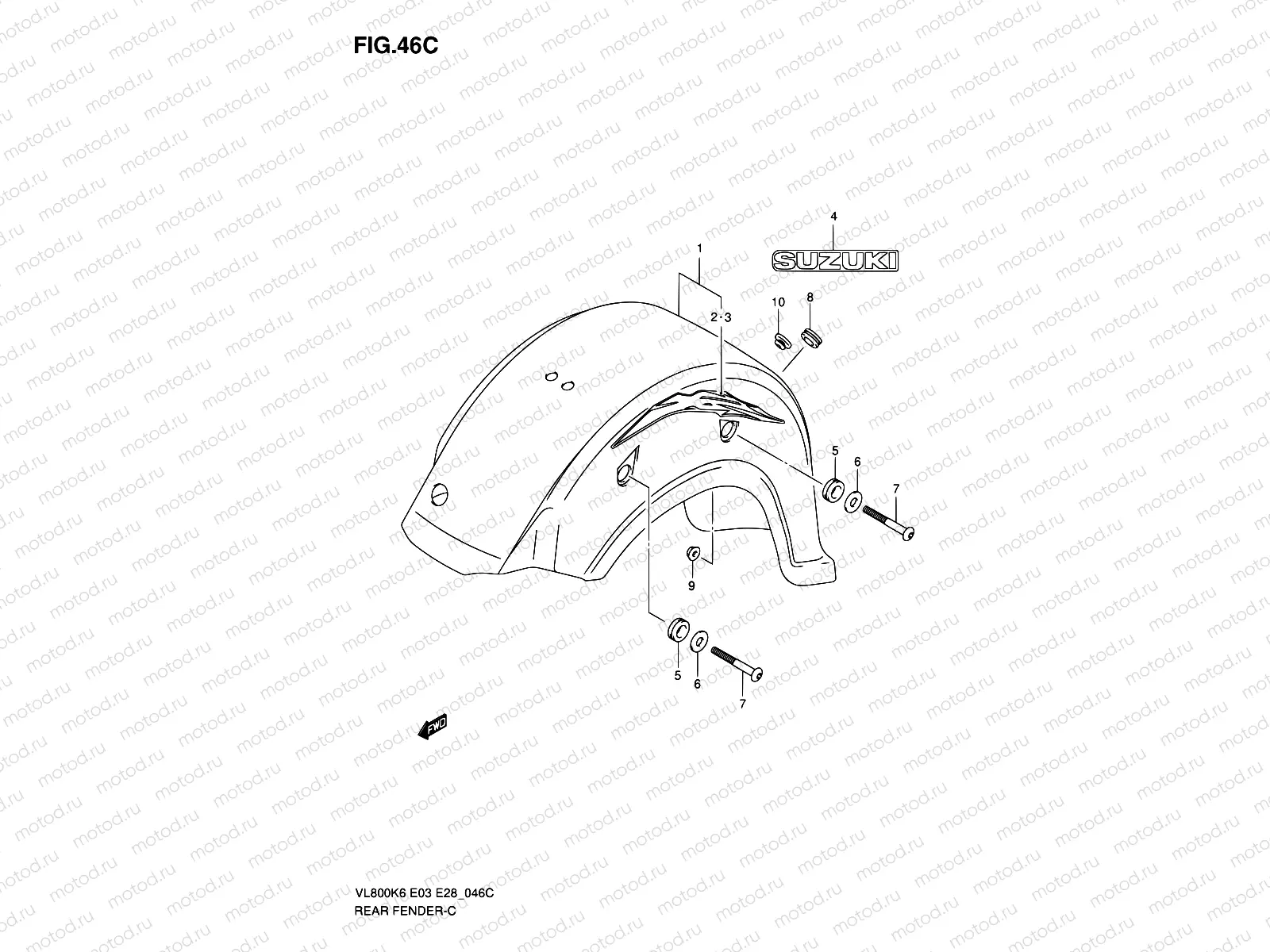 46C - REAR FENDER (VL800CK8)
