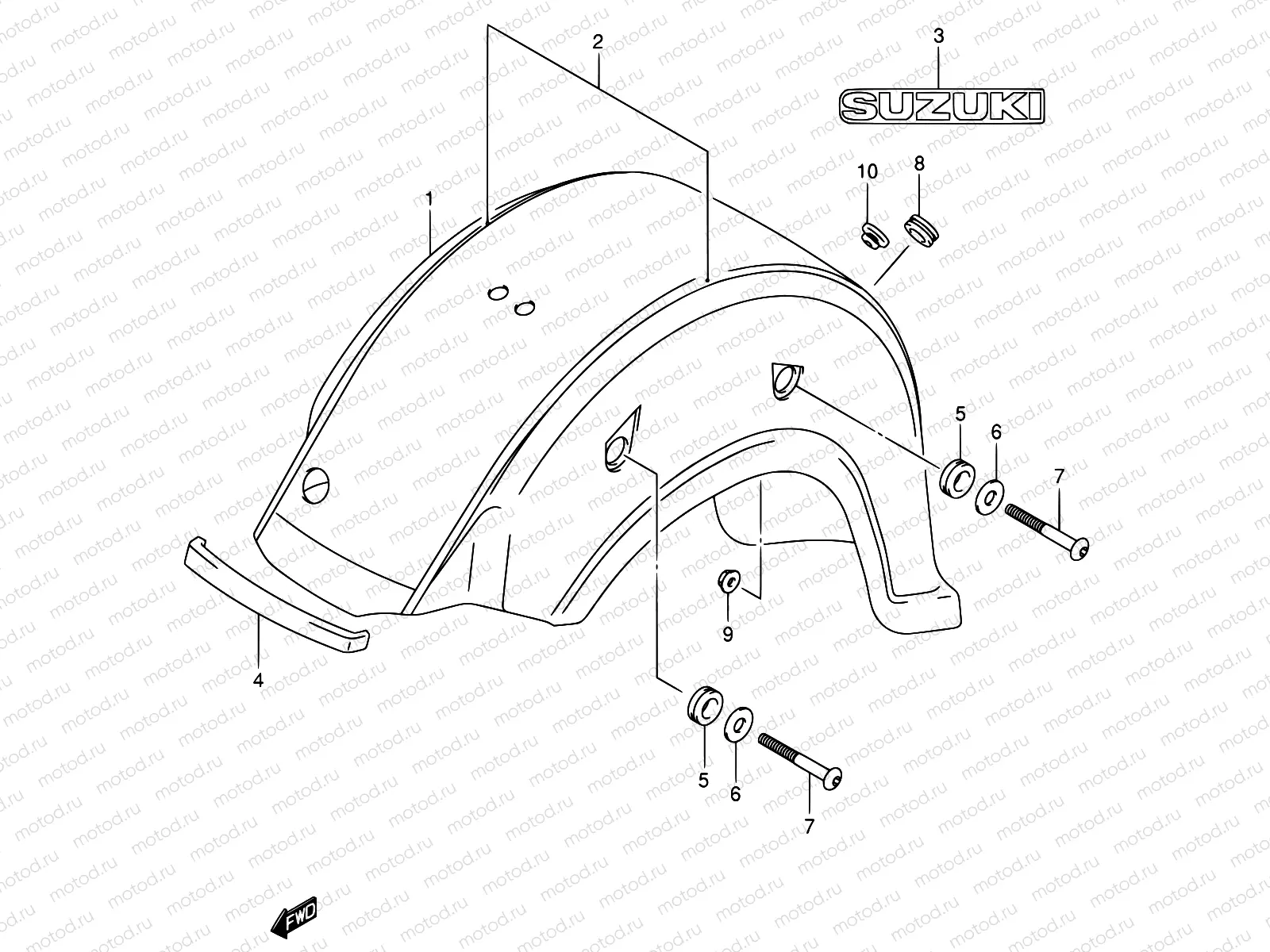 46C - REAR FENDER (VL800K4)