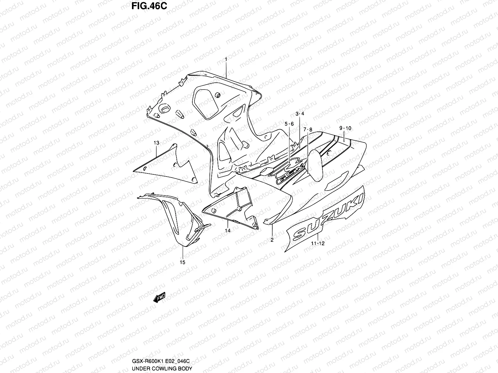 46C - UNDER COWLING (GSX-R600K3)