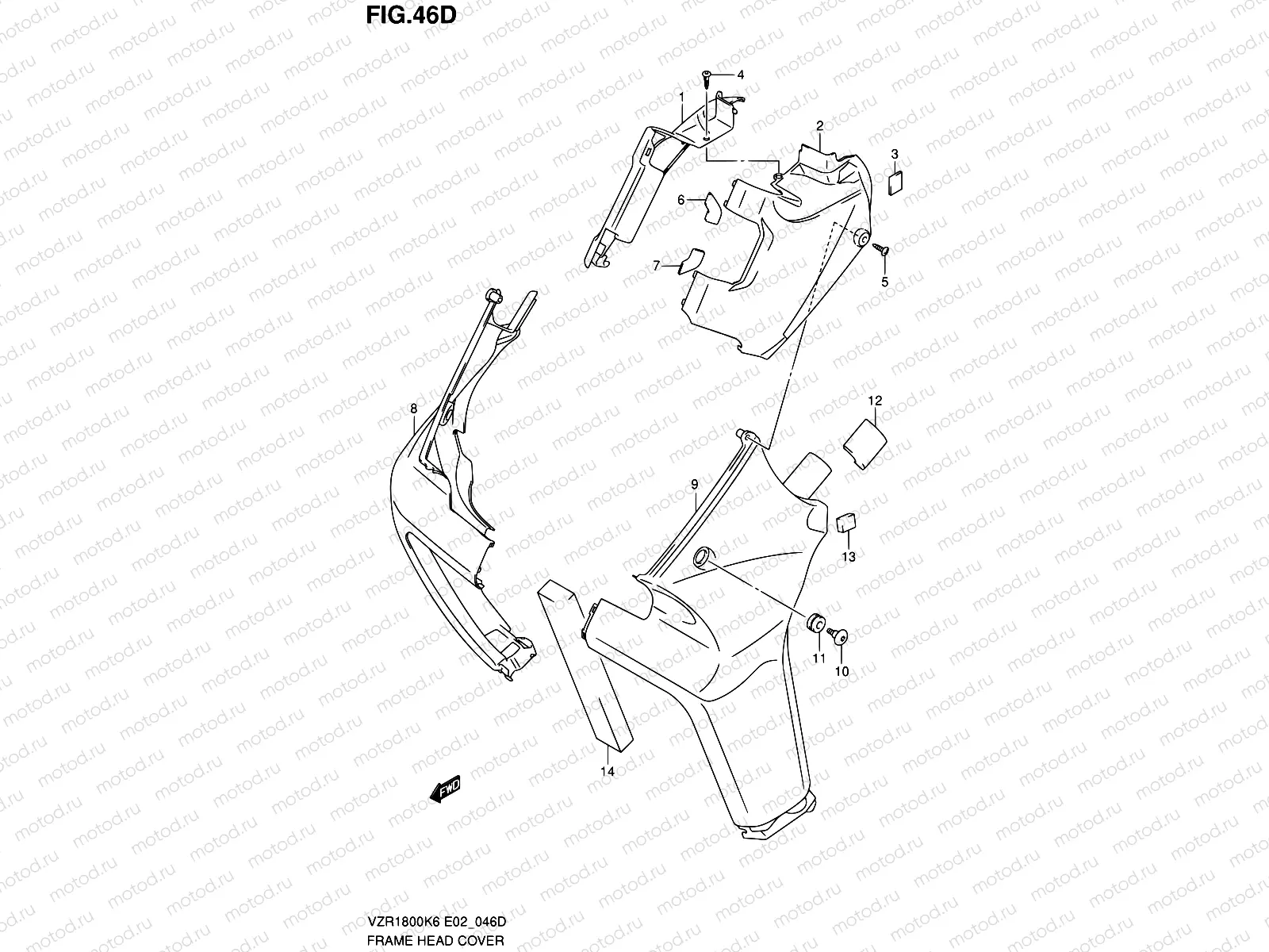 46D - FRAME HEAD COVER (VZR1800L0/UFL0)