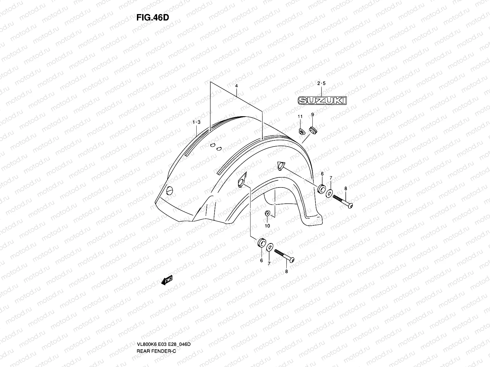 46D - REAR FENDER (VL800TK8)