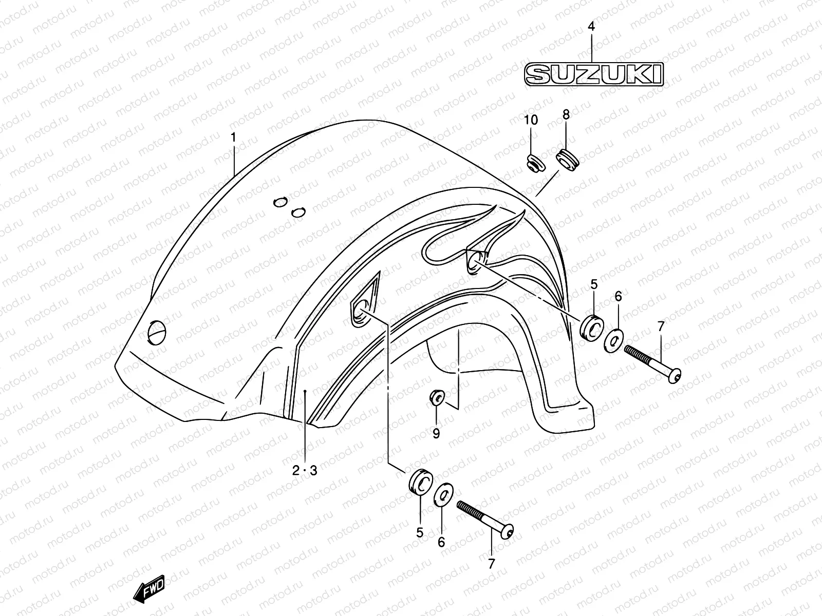 46D - REAR FENDER (VL800ZK4/ZK5)