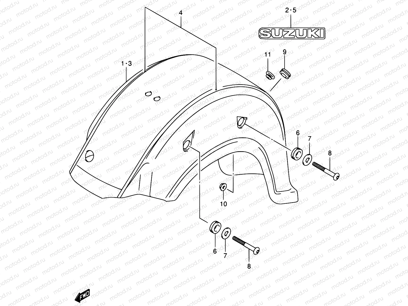 46E - REAR FENDER (MODEL K5)