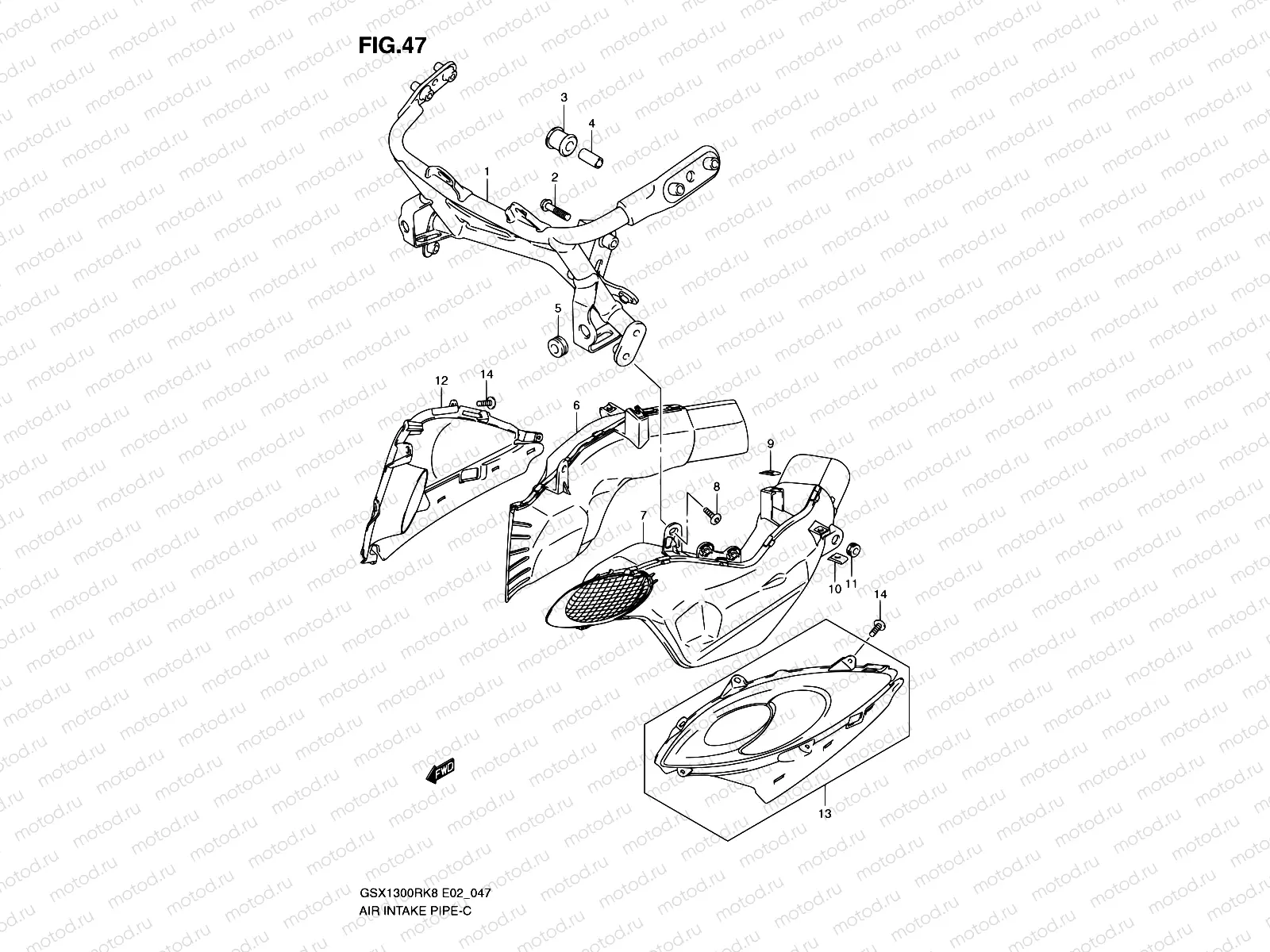 47 - AIR INTAKE PIPE (MODEL K8)
