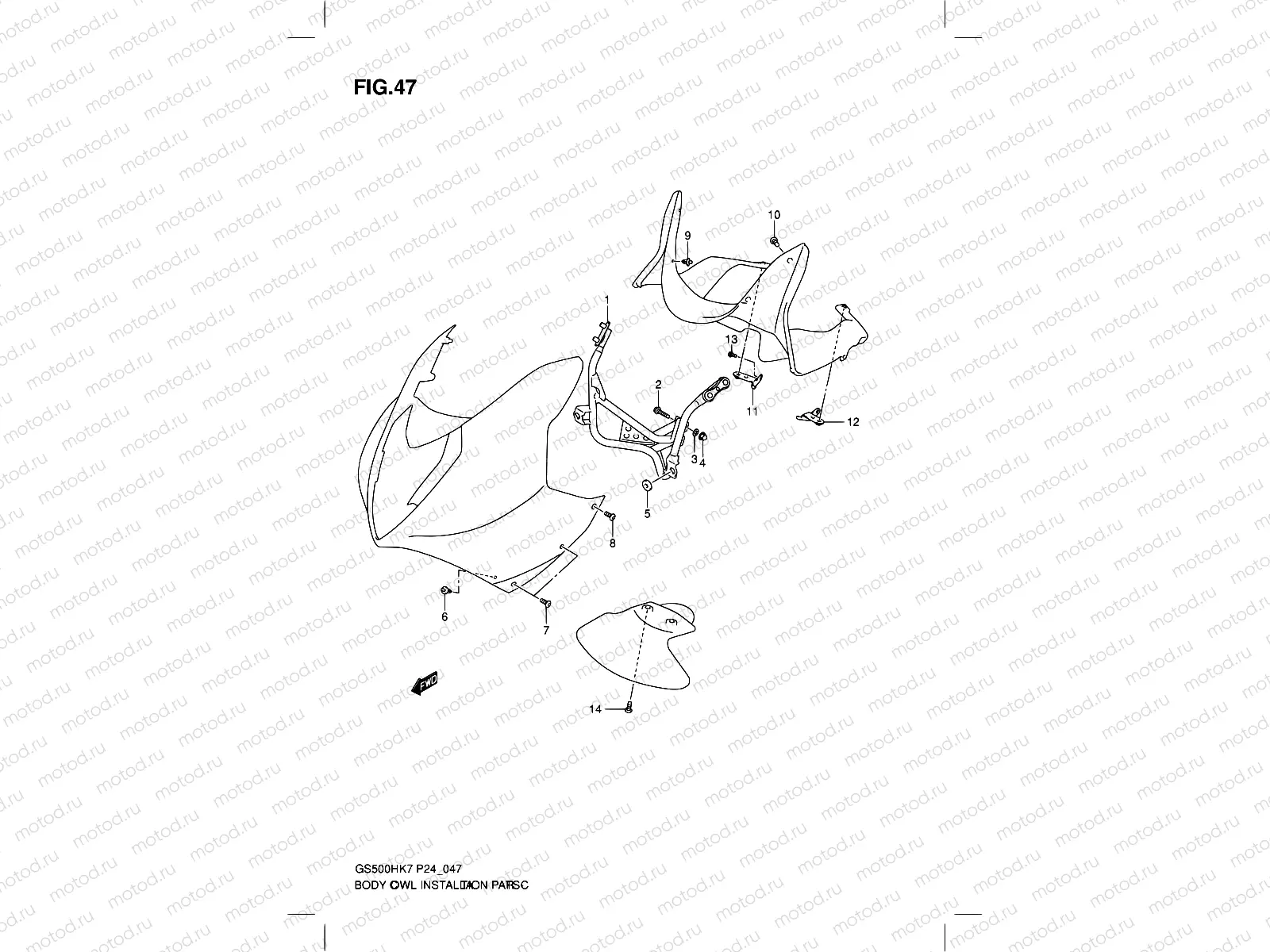 47 - BODY CWL INSTALLATION PARTS  (WITH COWLING)