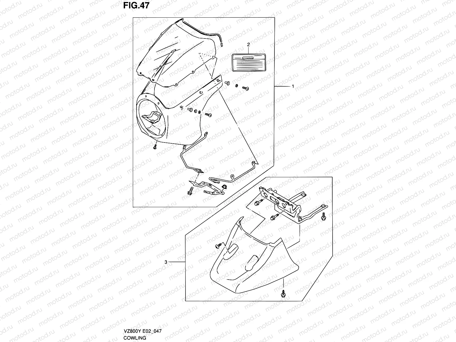 47 - COWLING (OPTIONAL, MODEL V/W)