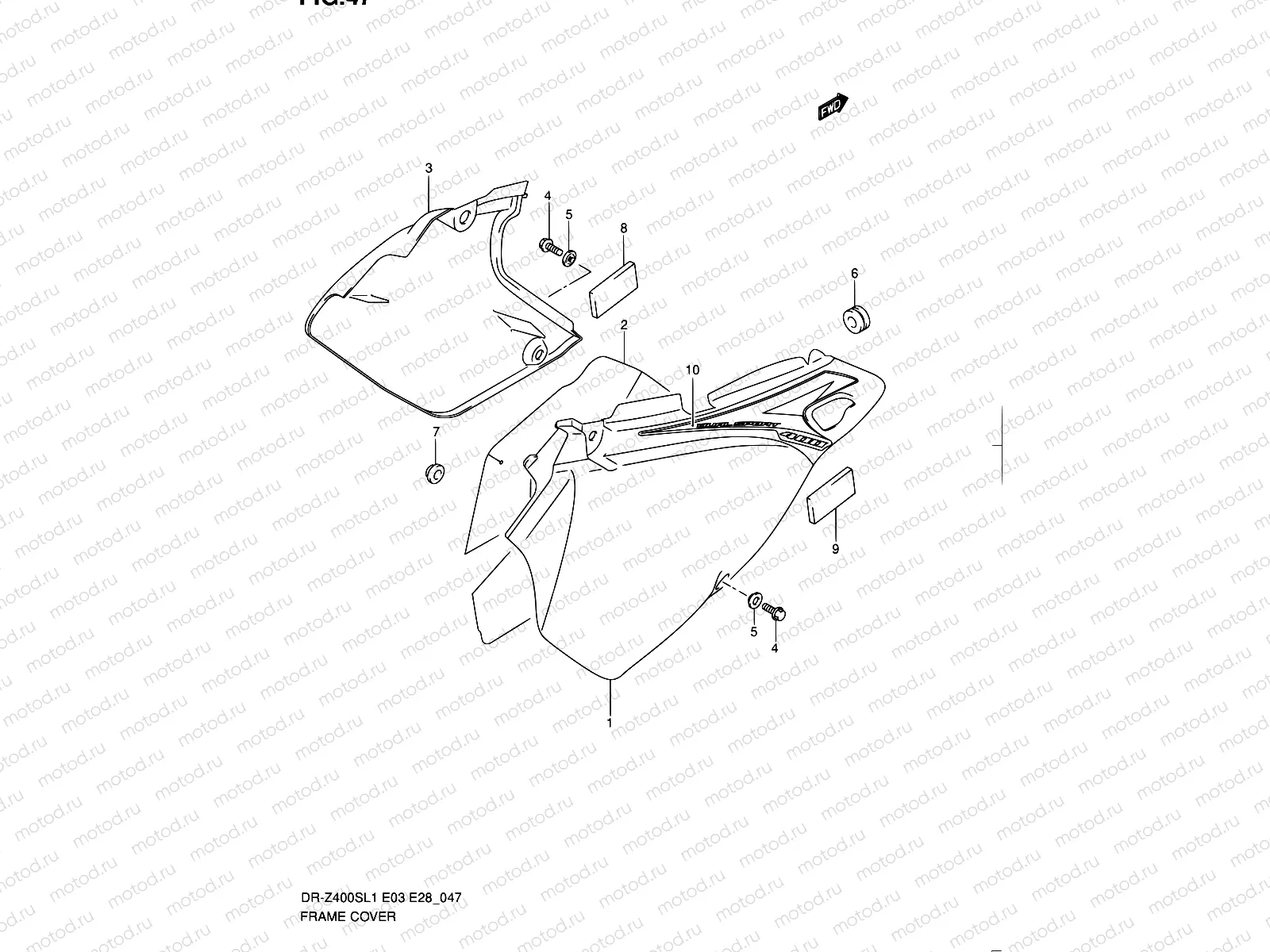 47 - FRAME COVER (DR-Z400SL1 E03)