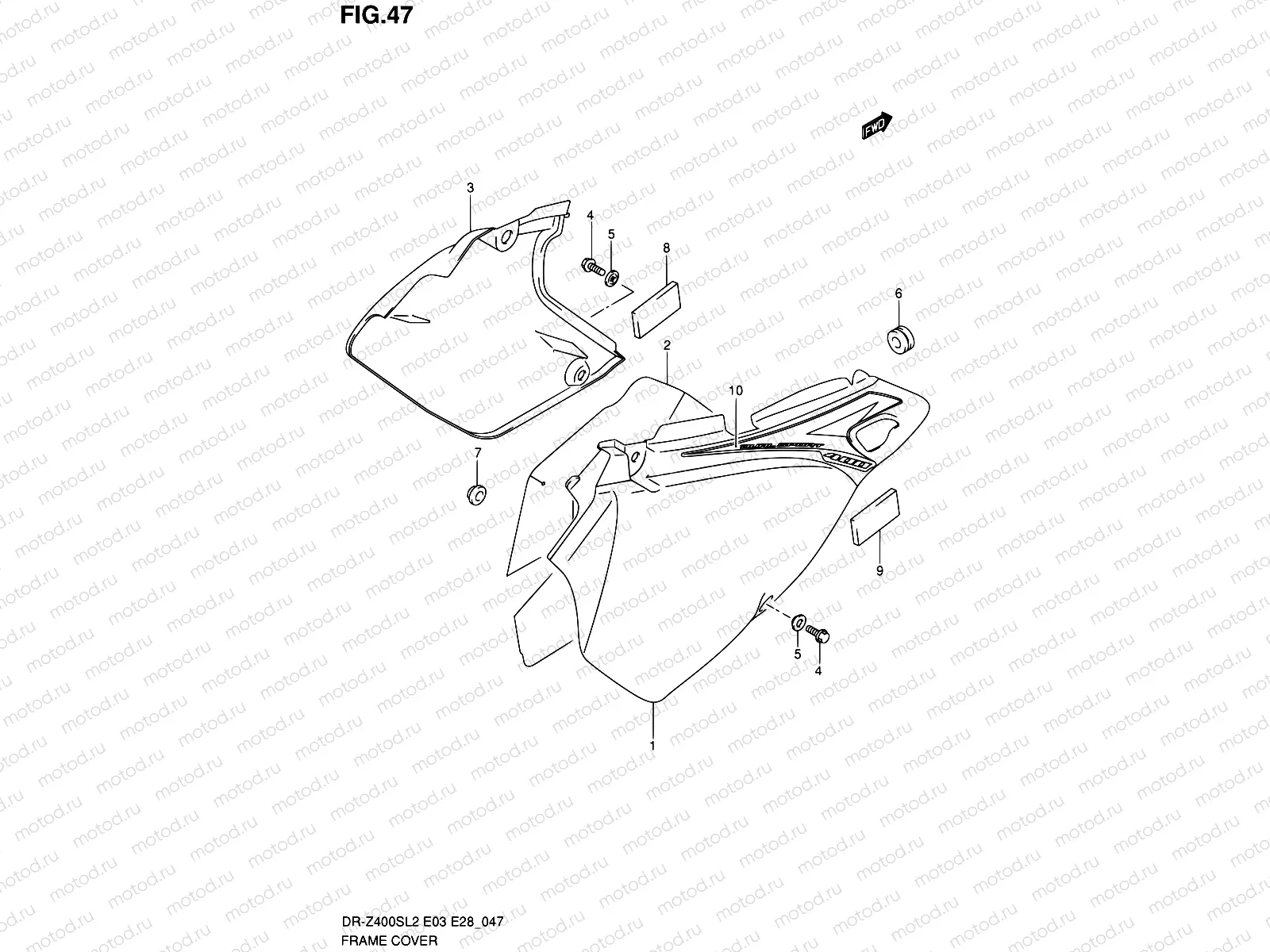 47 - FRAME COVER (DR-Z400SL2 E03)