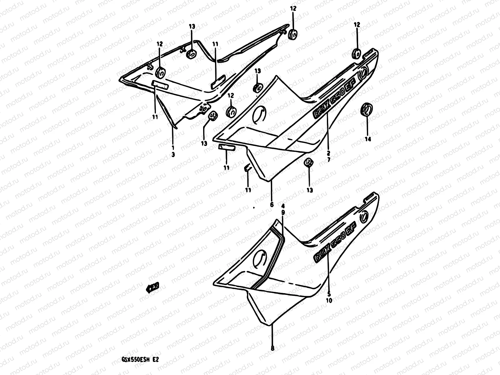 47 - FRAME COVER (GSX550EFF/EFG)