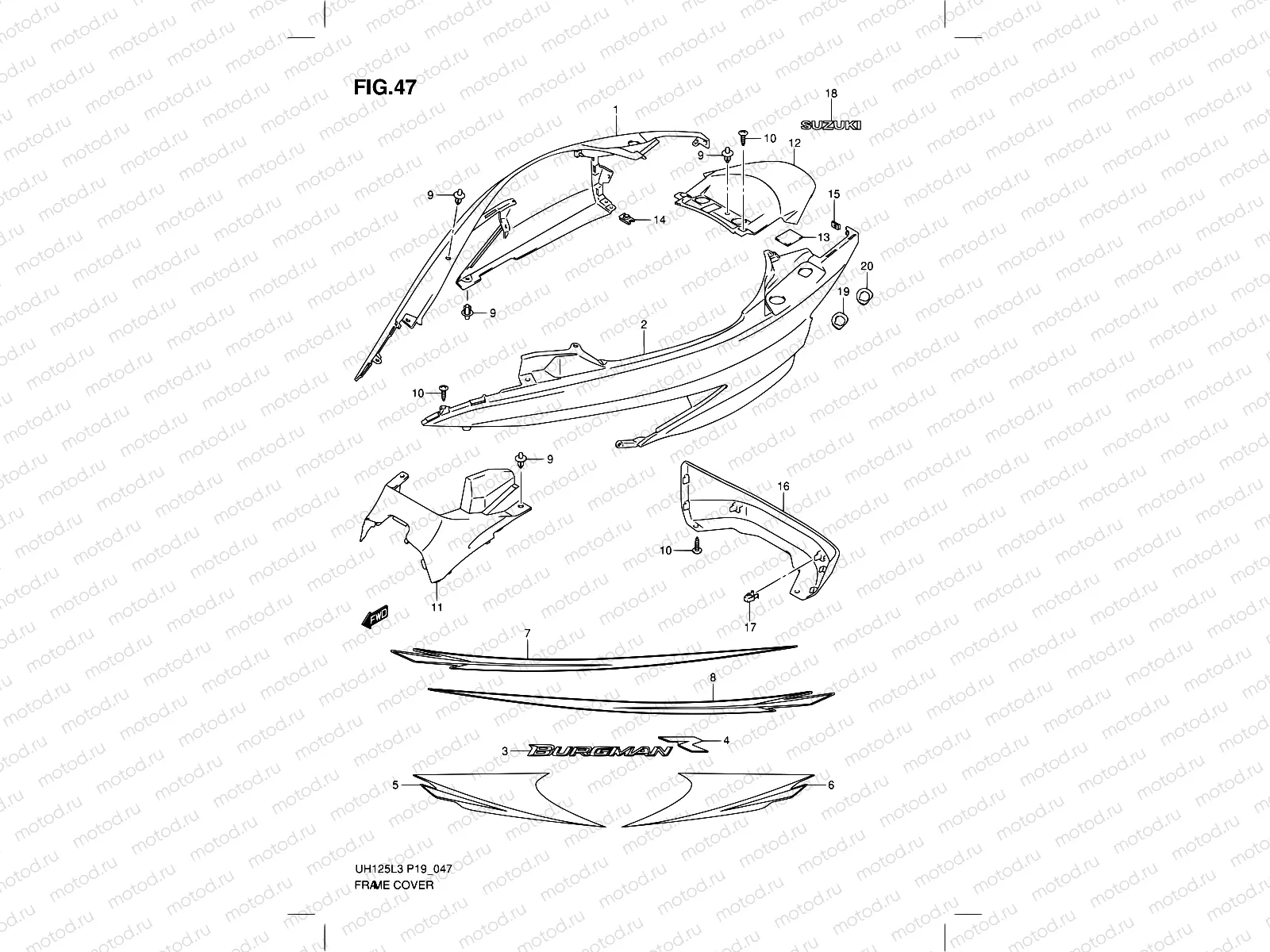 47 - FRAME COVER (UH125ZL3 P19)