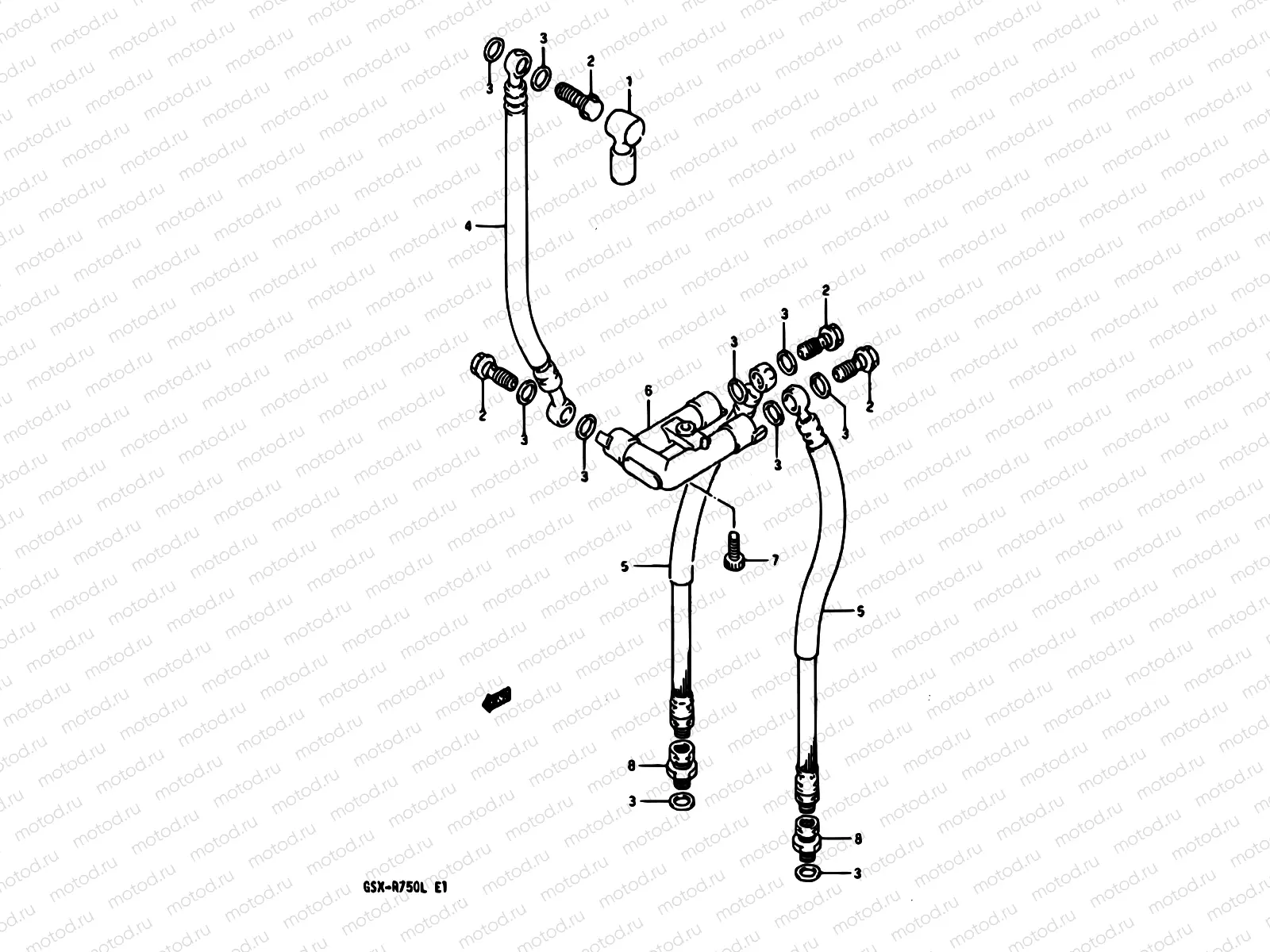 47 - FRONT BRAKE HOSE (MODEL J/K)