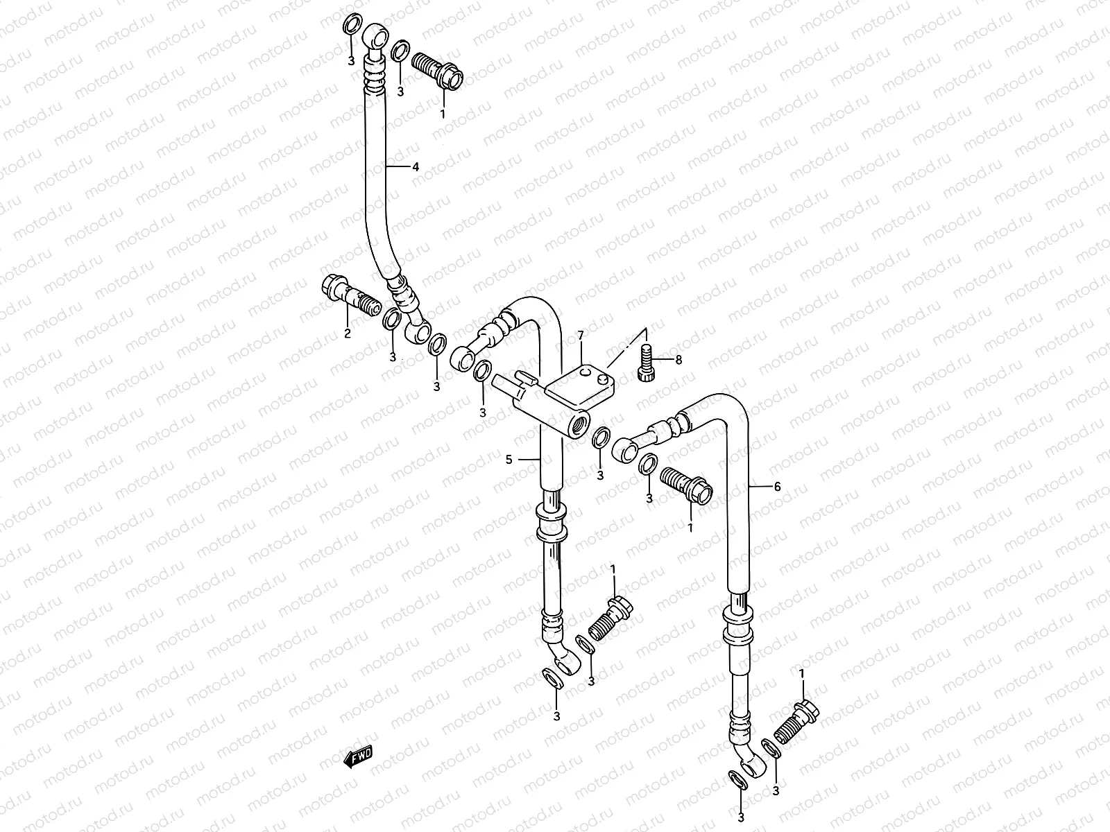 47 - FRONT BRAKE HOSE (MODEL N/P)