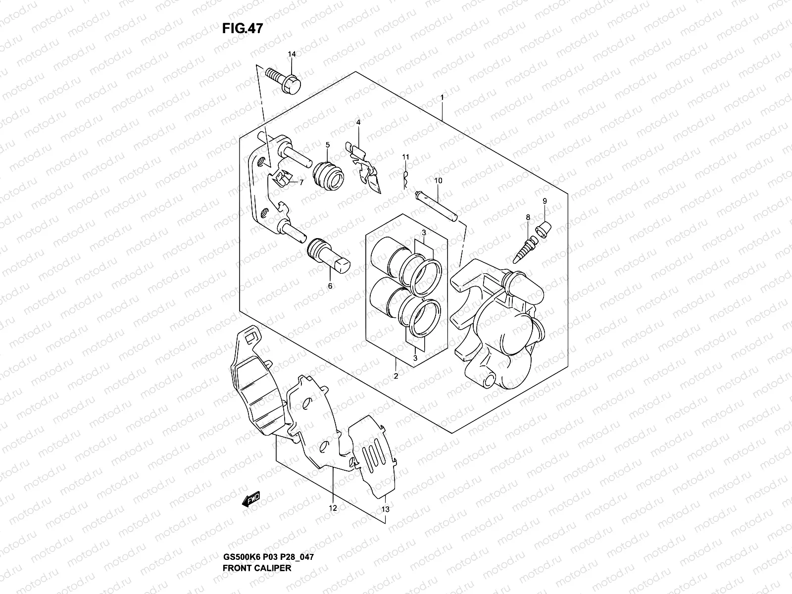 47 - FRONT CALIPER (MODEL K3)