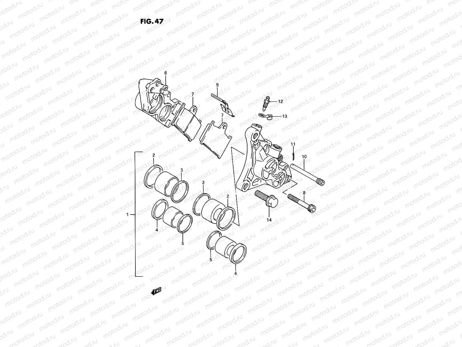 47 - FRONT CALIPERS (MODEL N/P)