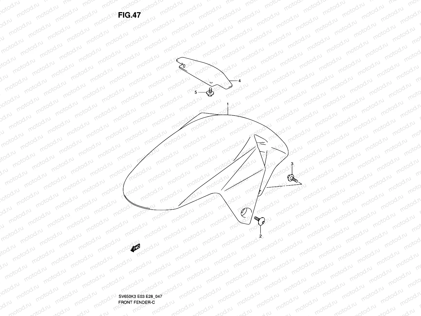 47 - FRONT FENDER (MODEL K3/K4/K5/K6)