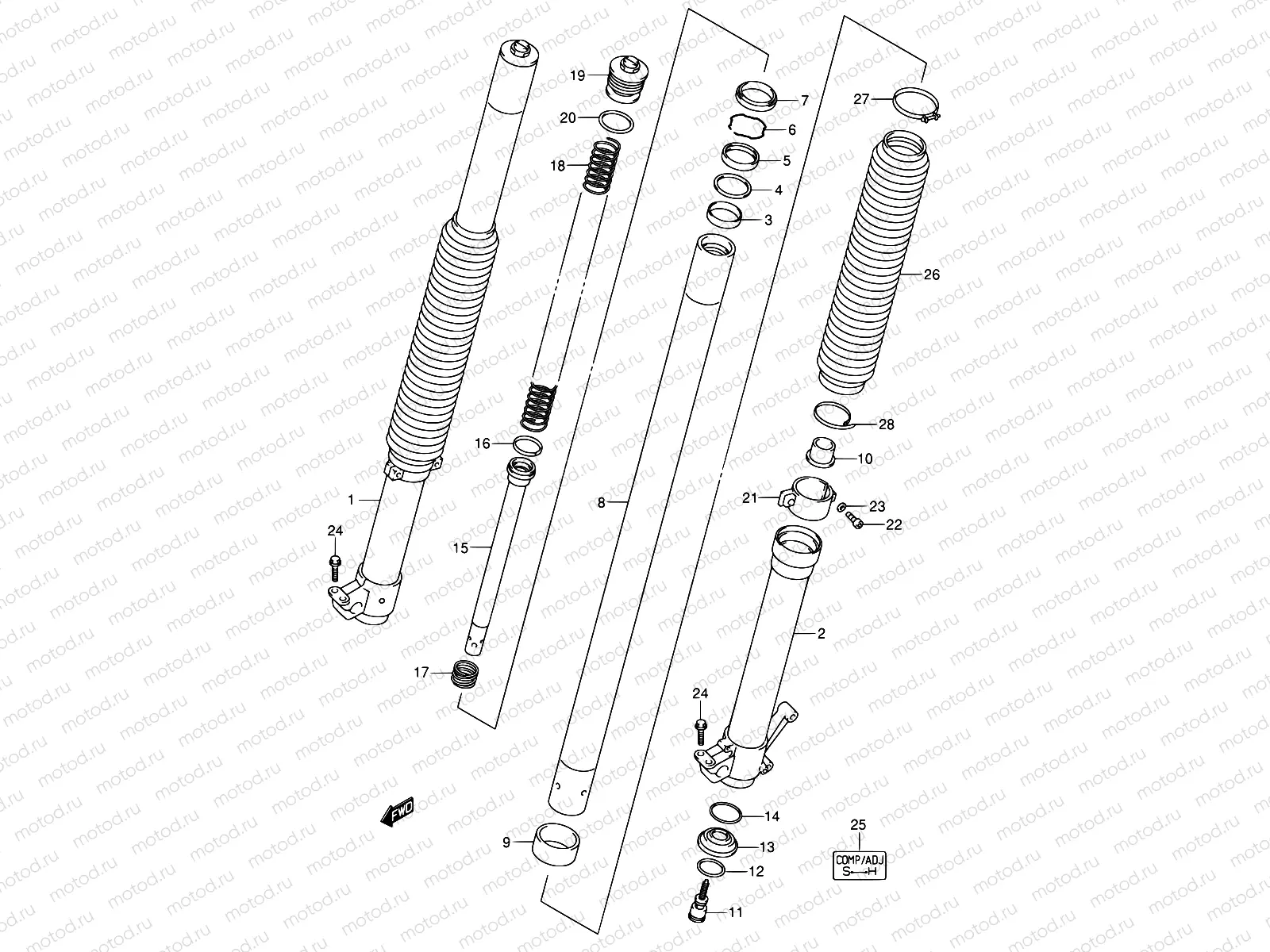 47 - FRONT FORK DAMPER (MODEL Y/K1)