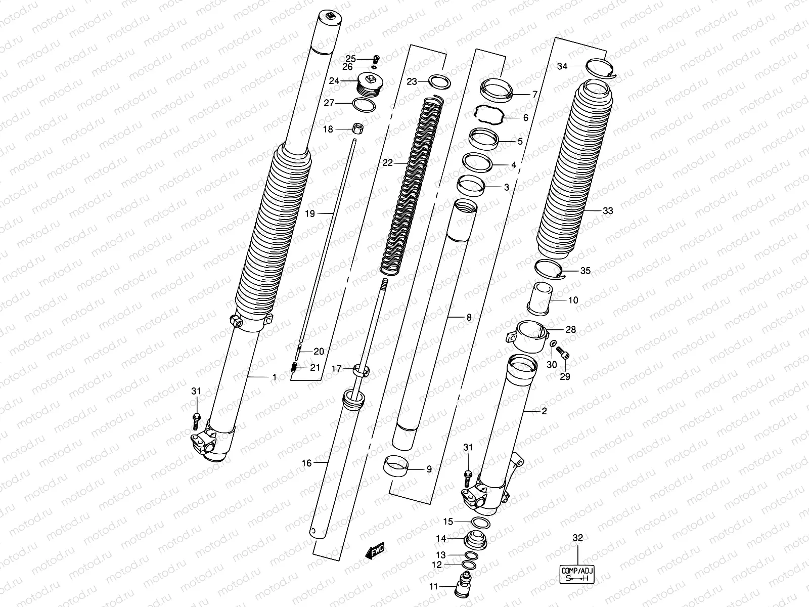 47 - FRONT FORK DAMPER (SEE NOTE)