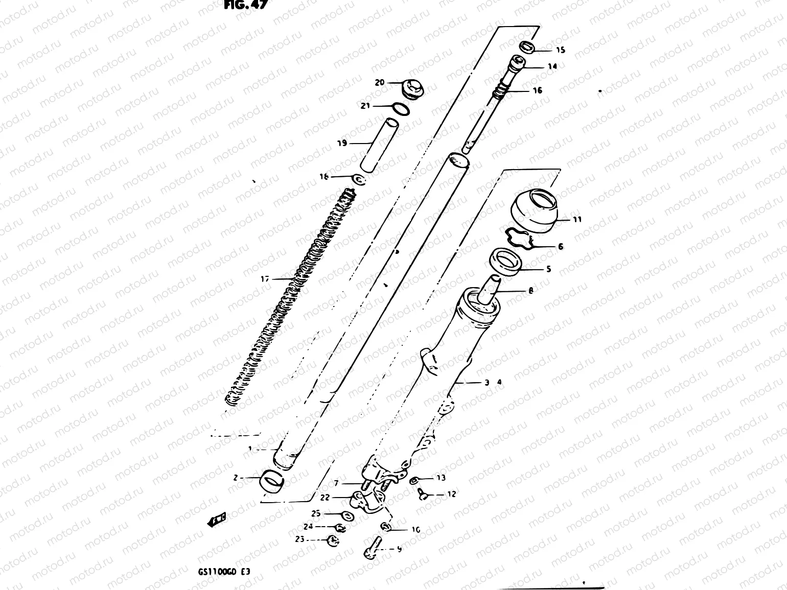 47 - FRONT FORK (MODEL D)