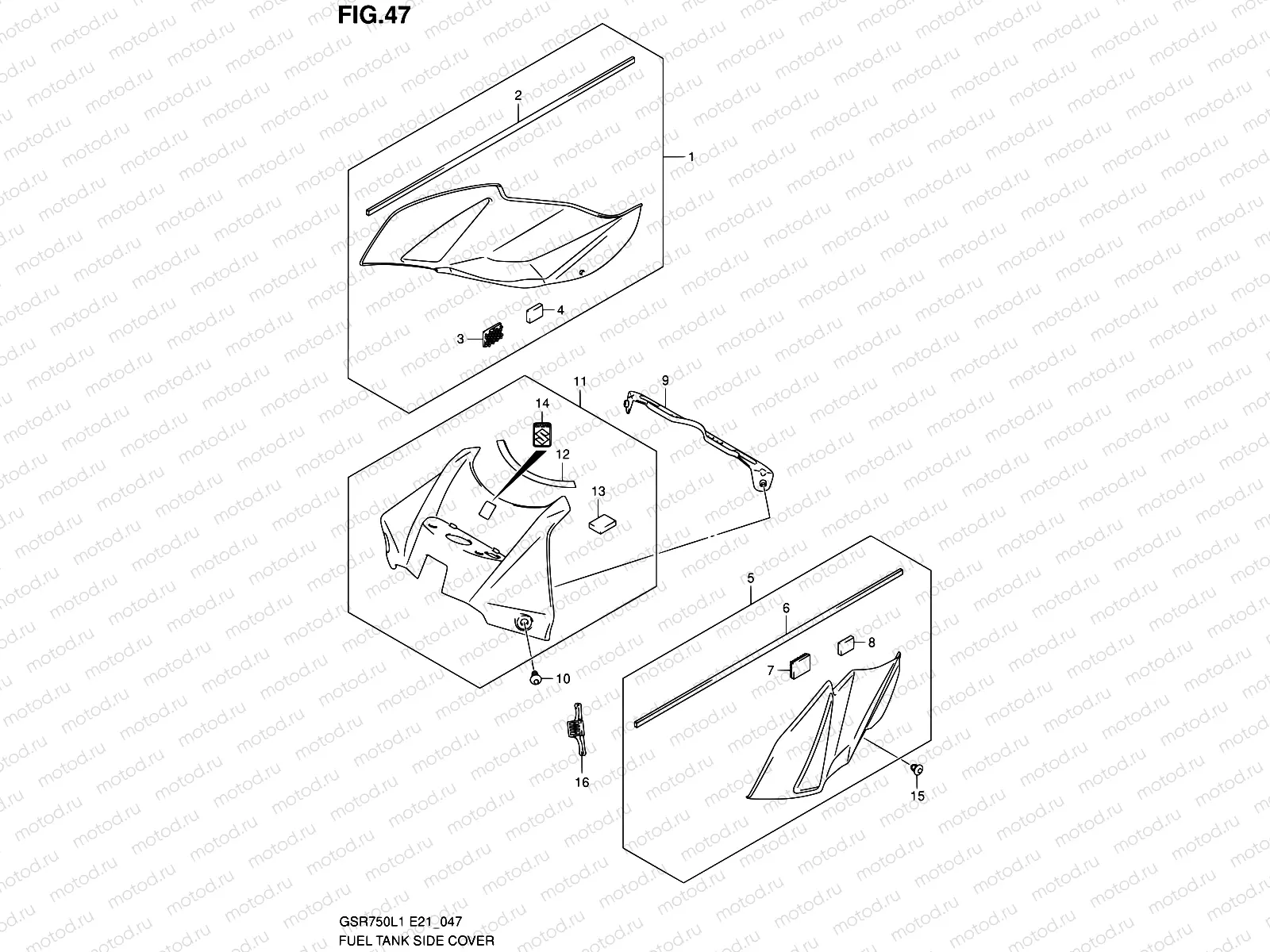 47 - FUEL TANK SIDE COVER