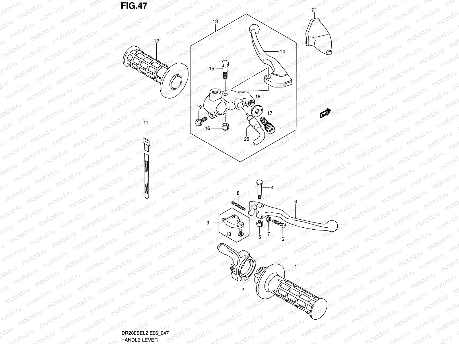 47 - HANDLE LEVER (DR200SEL2 E06)