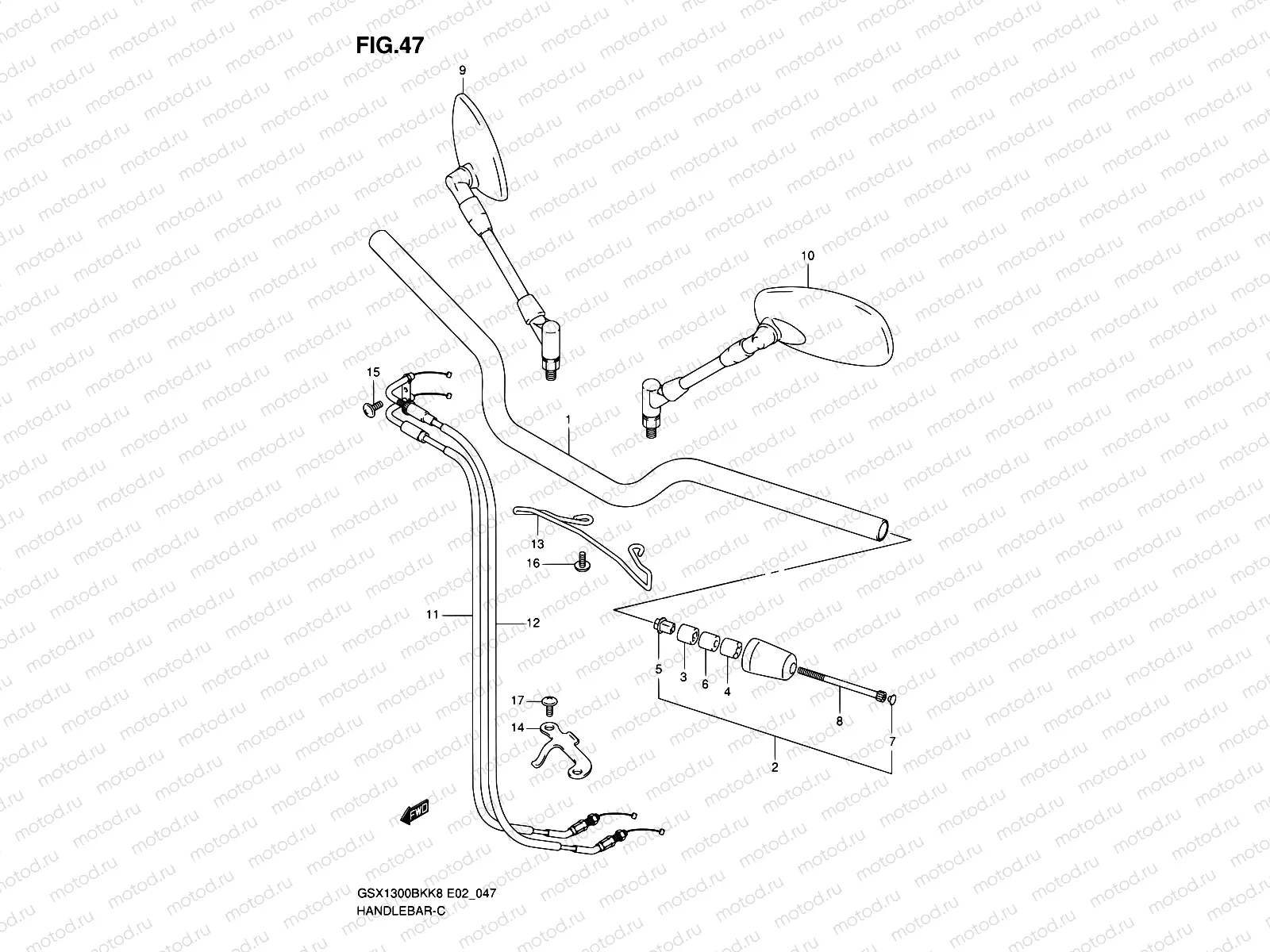 47 - HANDLEBAR (DEL K8/K9)