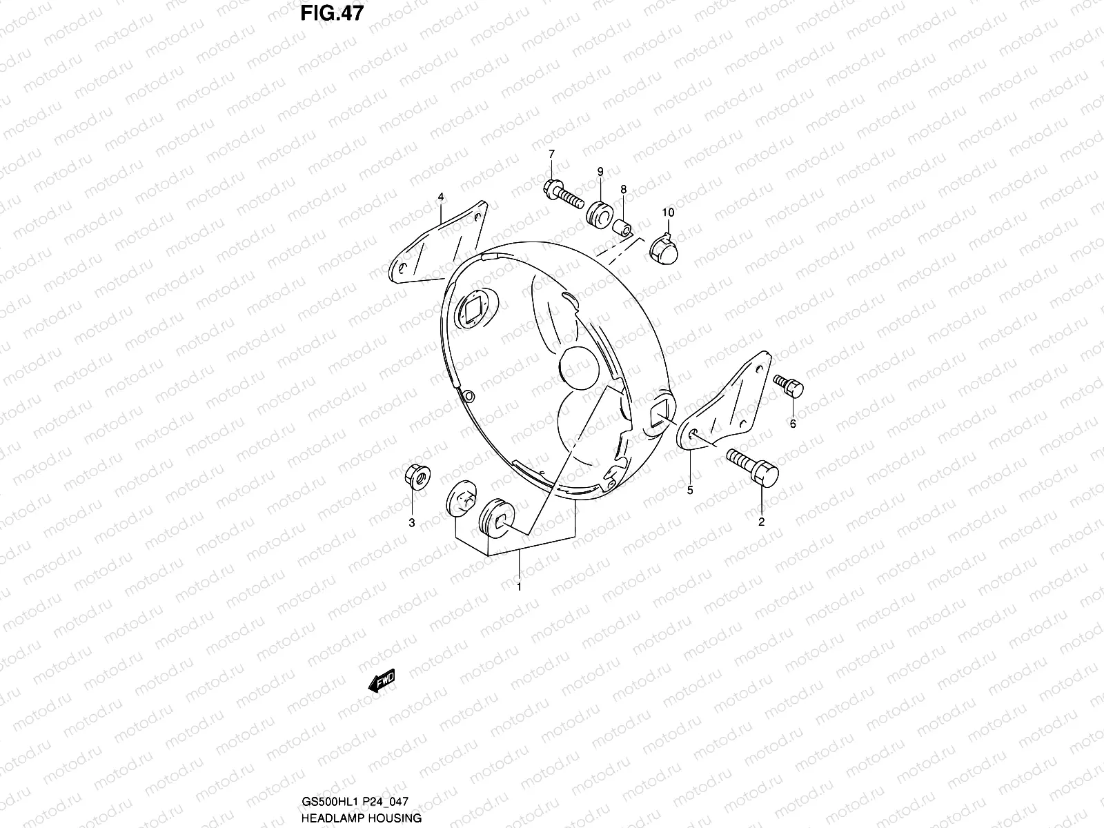47 - HEADLAMP HOUSING (GS500H)