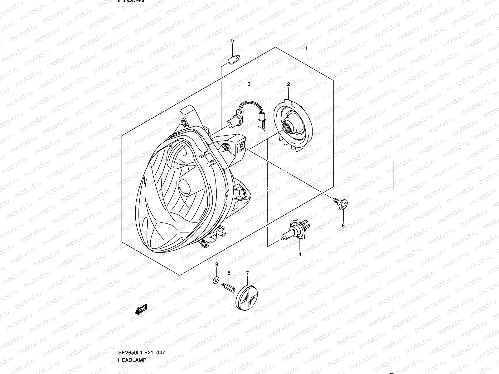 47 - HEADLAMP (SFV650UL1 E24)