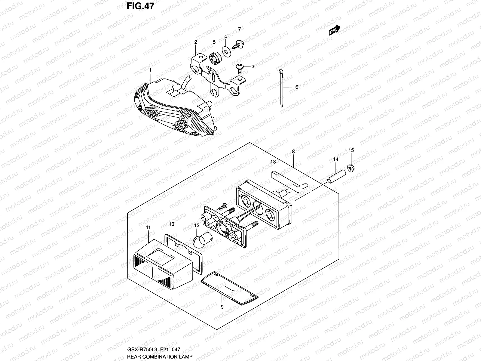 47 - REAR COMBINATION LAMP (GSX-R750L3 E21)