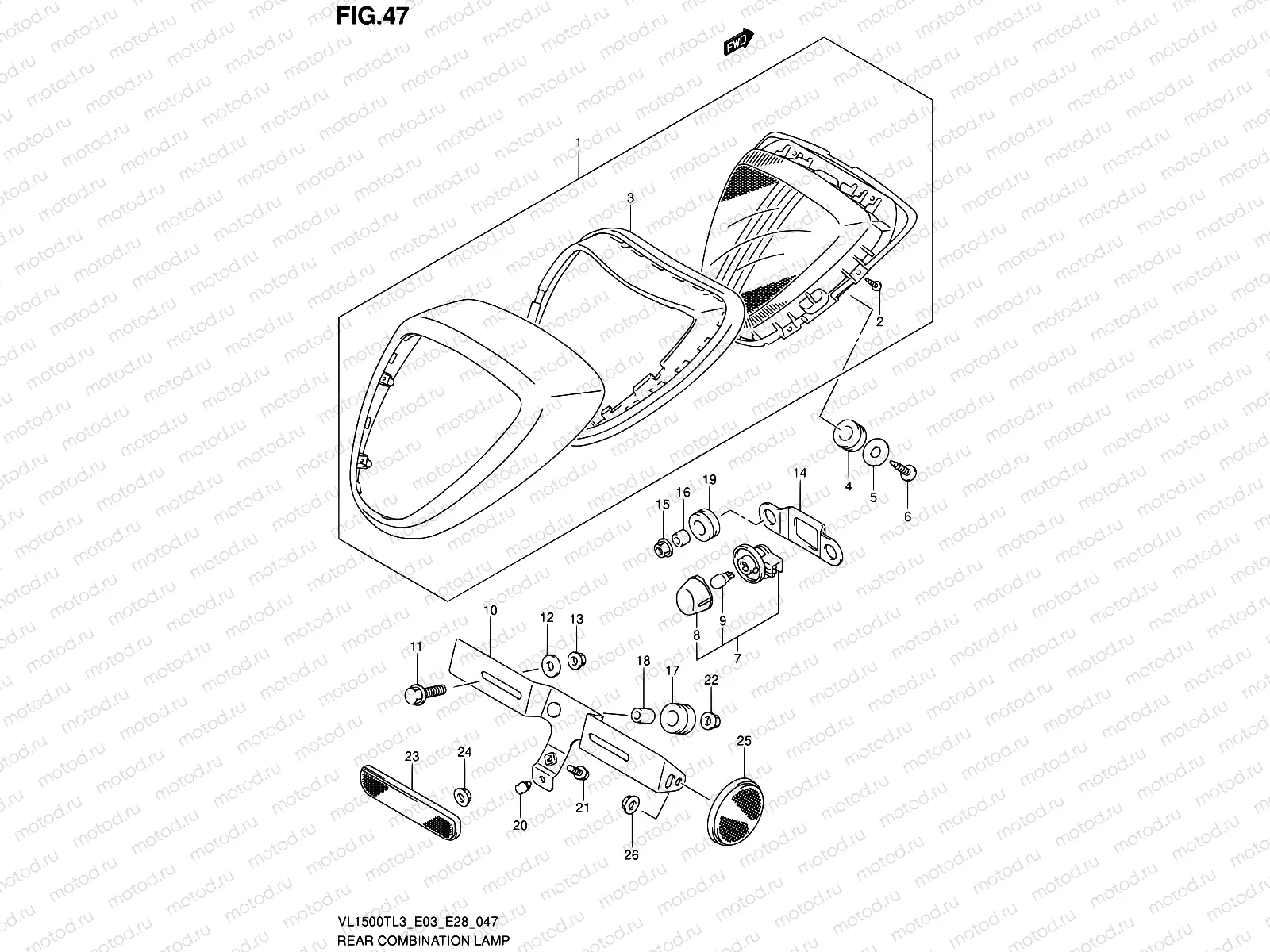 47 - REAR COMBINATION LAMP (VL1500TL3 E33)