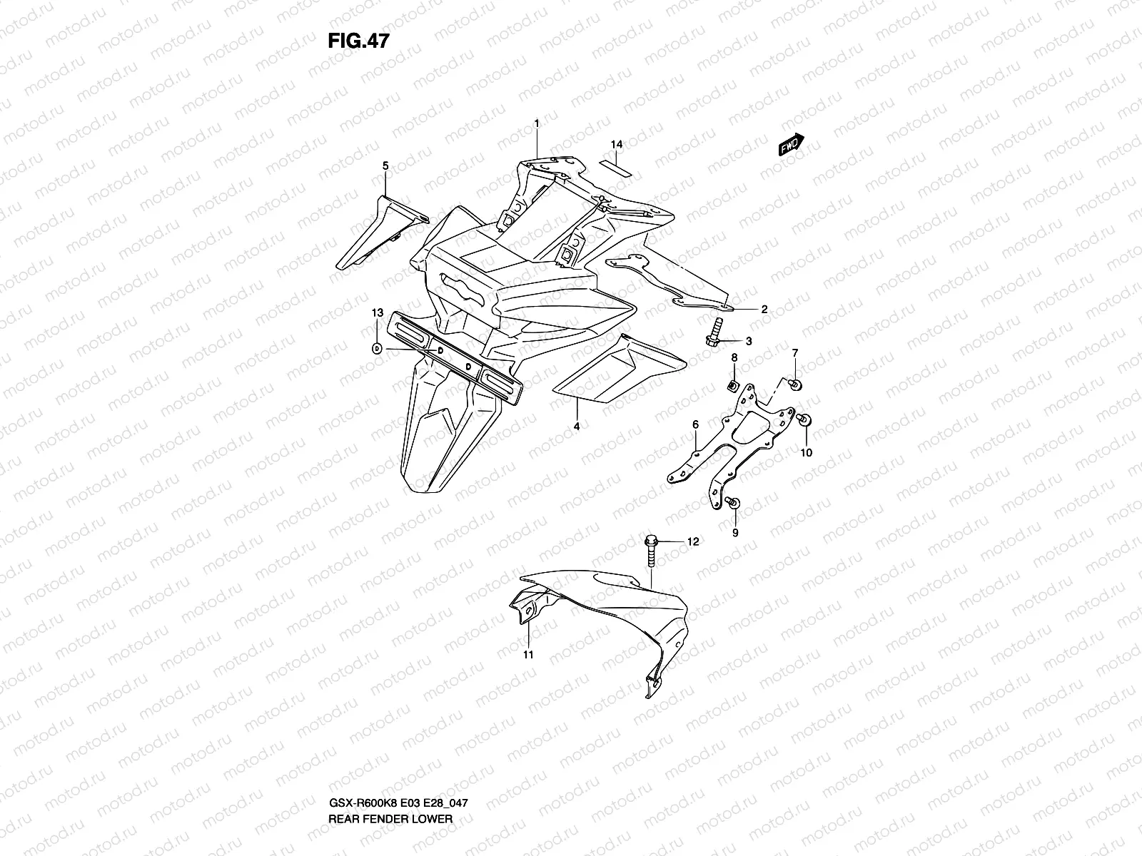 47 - REAR FENDER LOWER