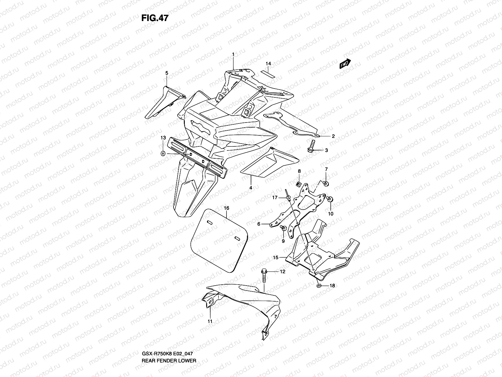 47 - REAR FENDER LOWER