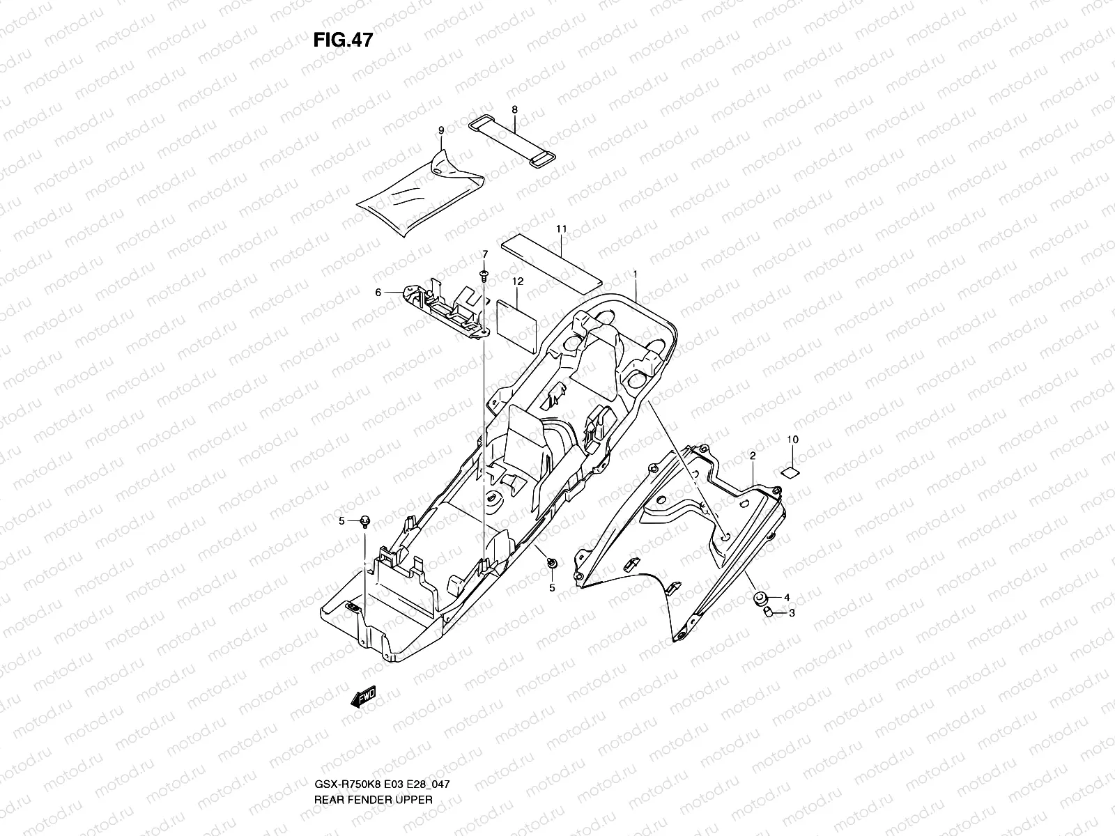 47 - REAR FENDER UPPER