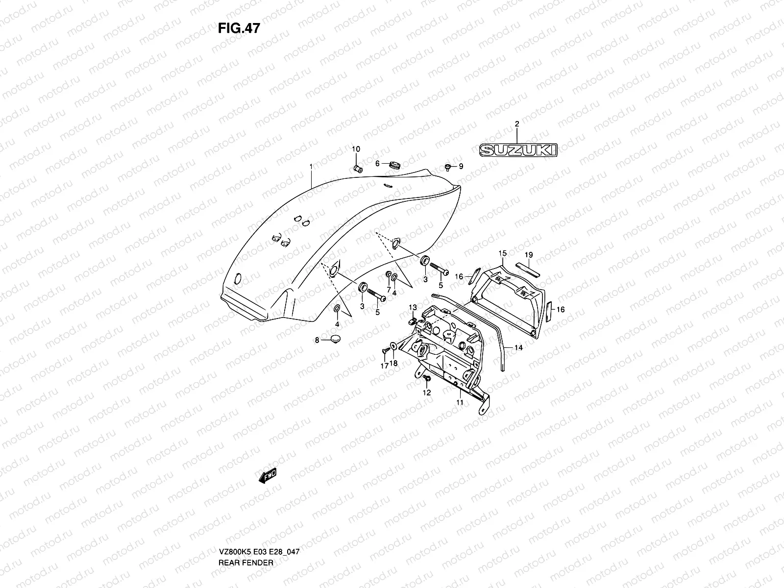 47 - REAR FENDER (VZ800)