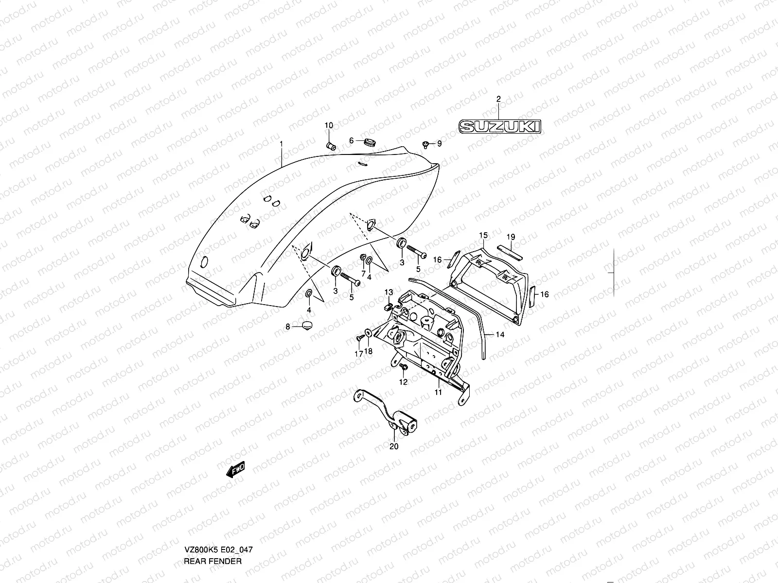 47 - REAR FENDER (VZ800)