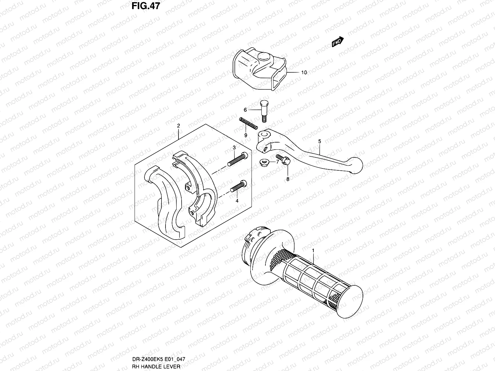 47 - RH HANDLE LEVER (WITH OUT E24)