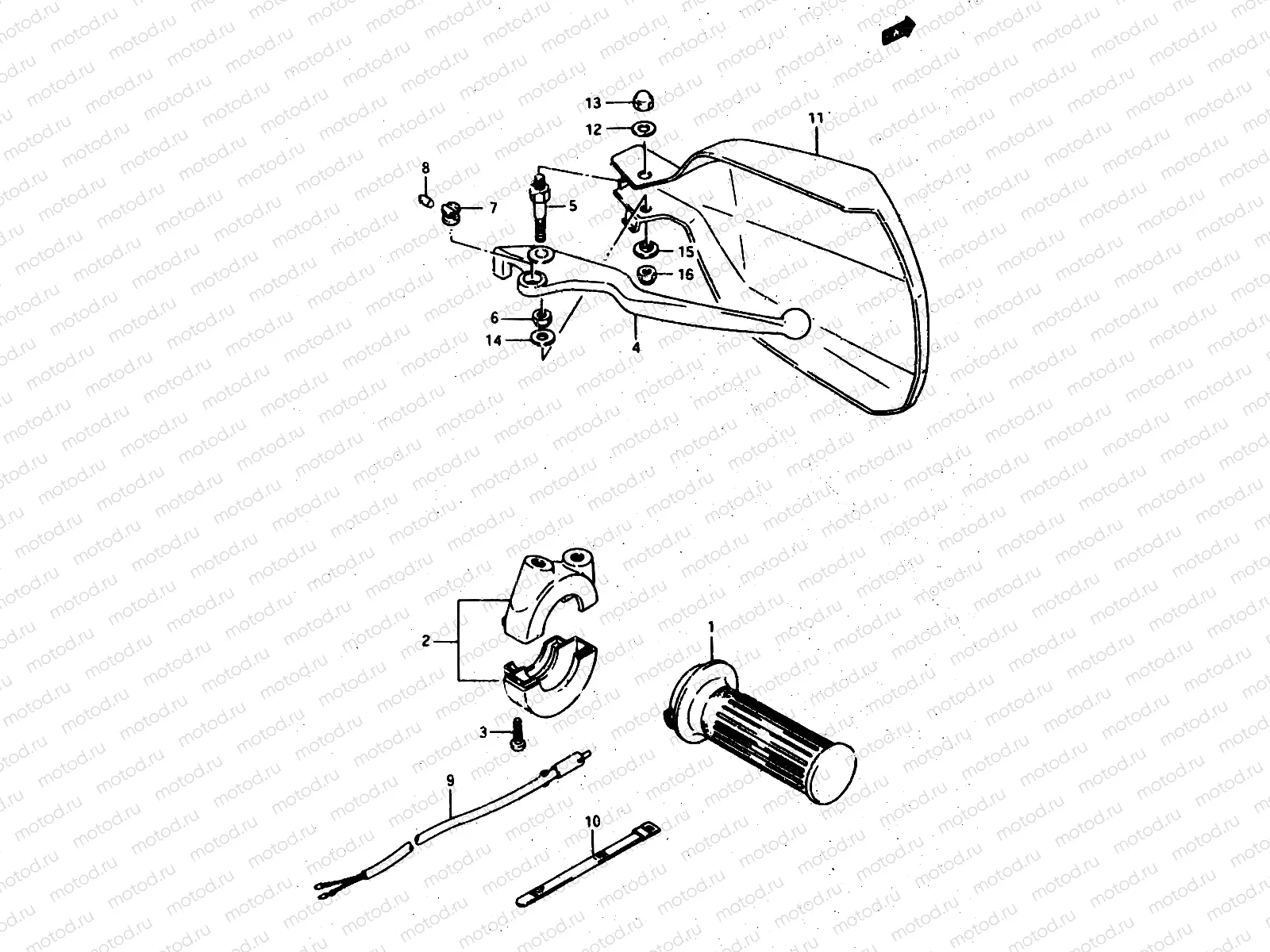 47 - RIGHT HANDLE SWITCH (DR500RH)