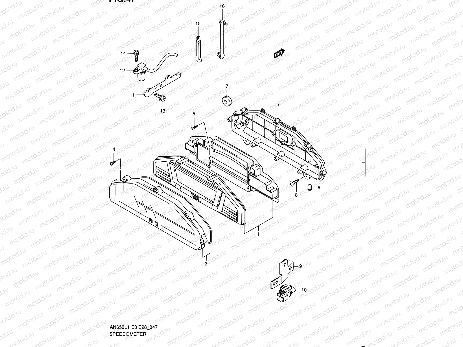 47 - SPEEDOMETER (AN650AL1 E28)