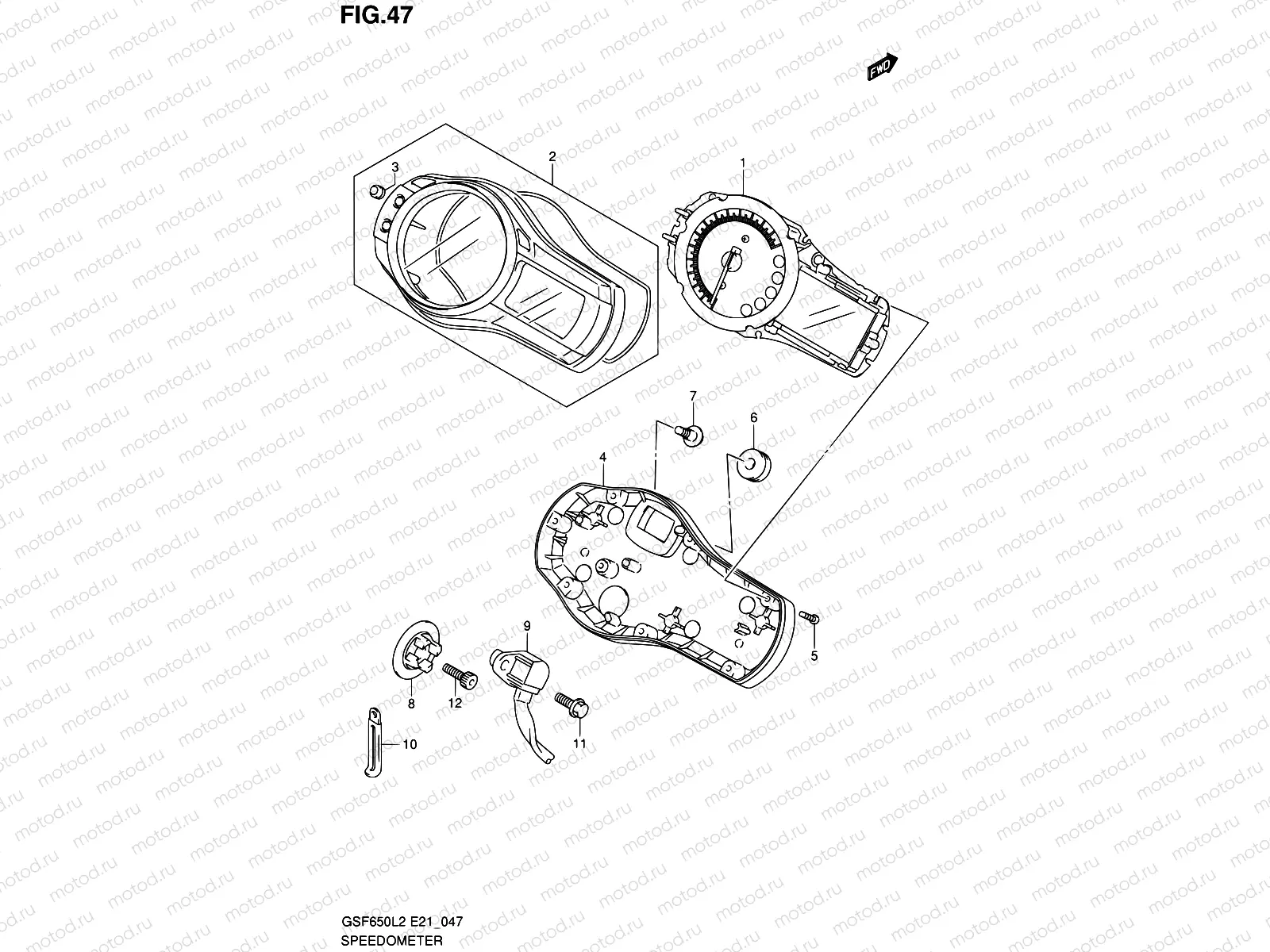 47 - SPEEDOMETER (GSF650SUL2 E21)