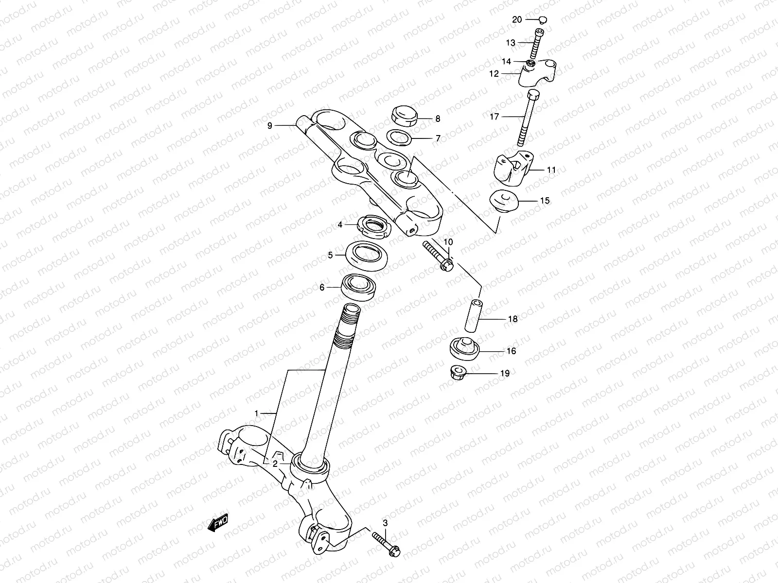 47 - STEERING STEM (GSF1200ST/SV/SW/SX/SY)