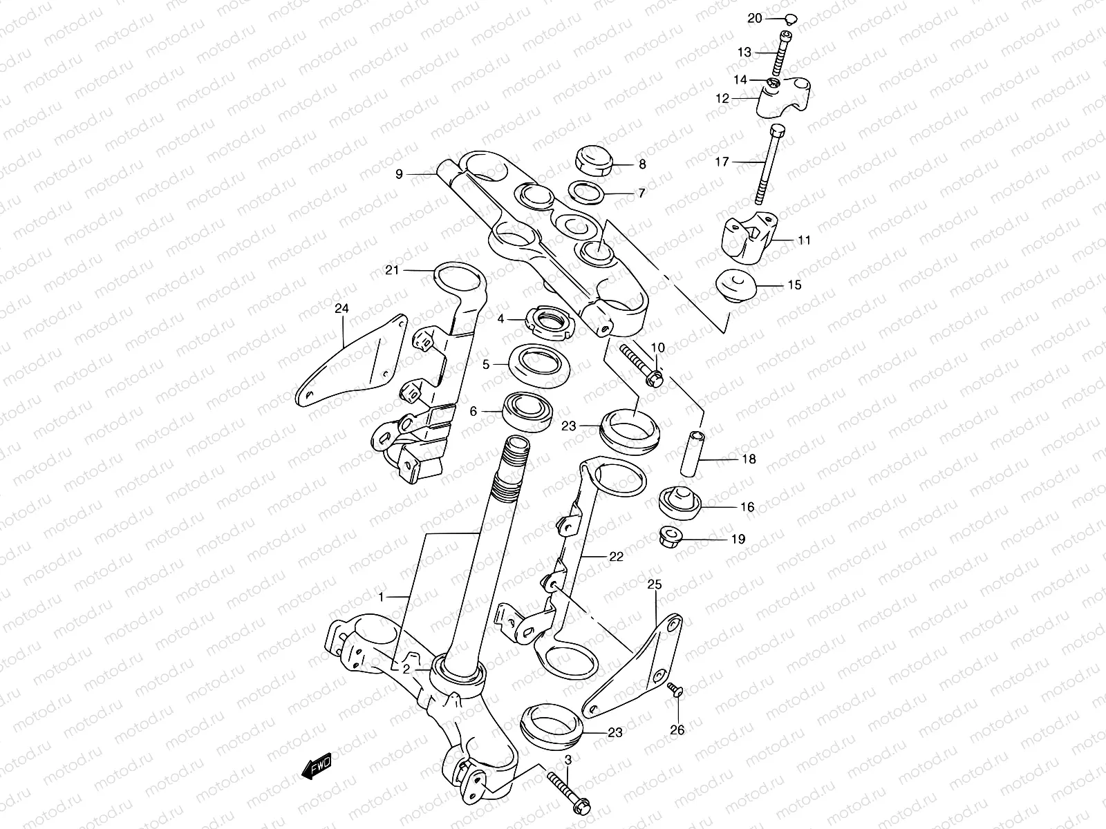 47 - STEERING STEM (GSF1200T/V/W/X/Y/ST/SV/SW/SX/SY)