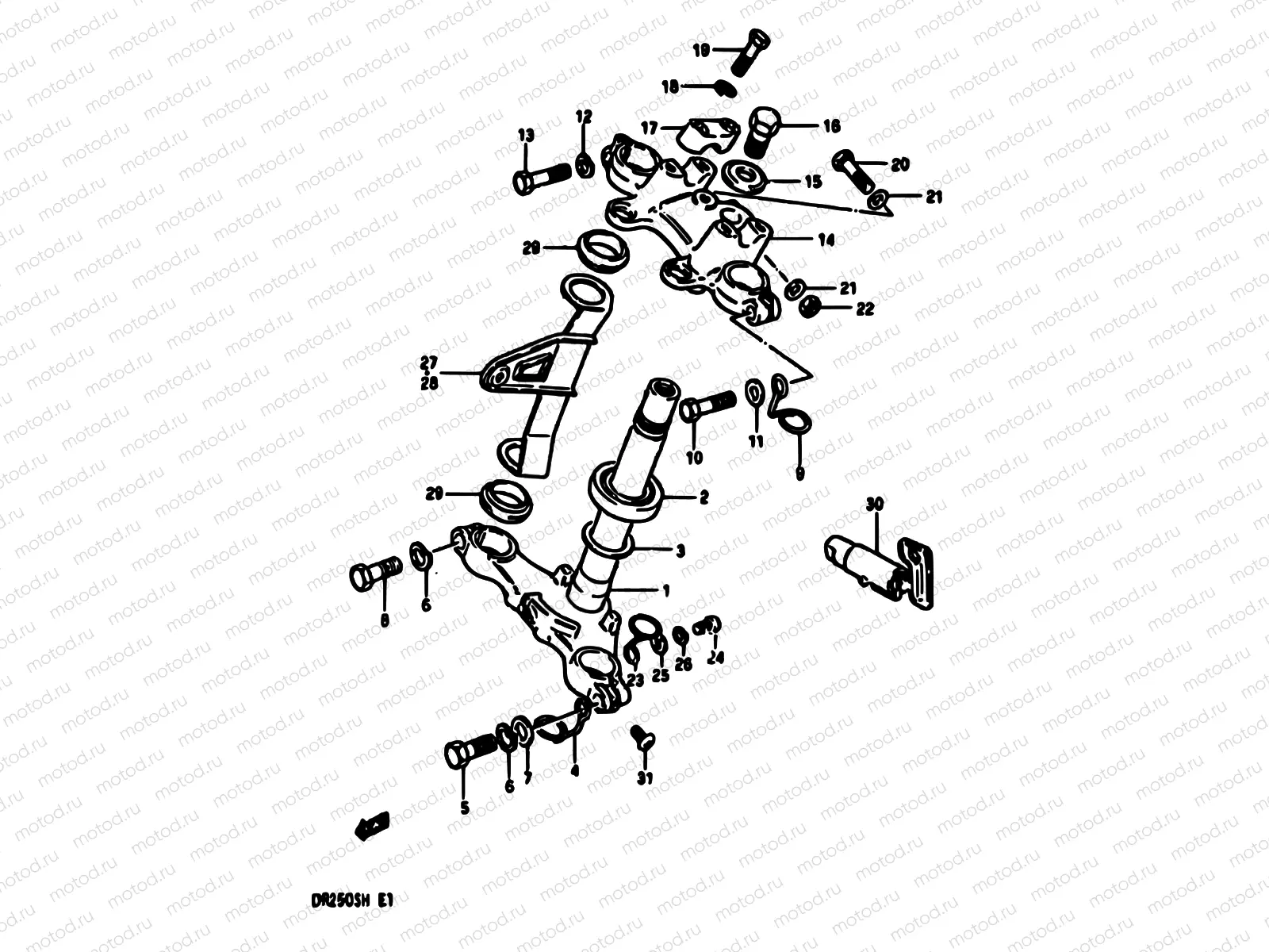 47 - STEERING STEM (MODEL E)