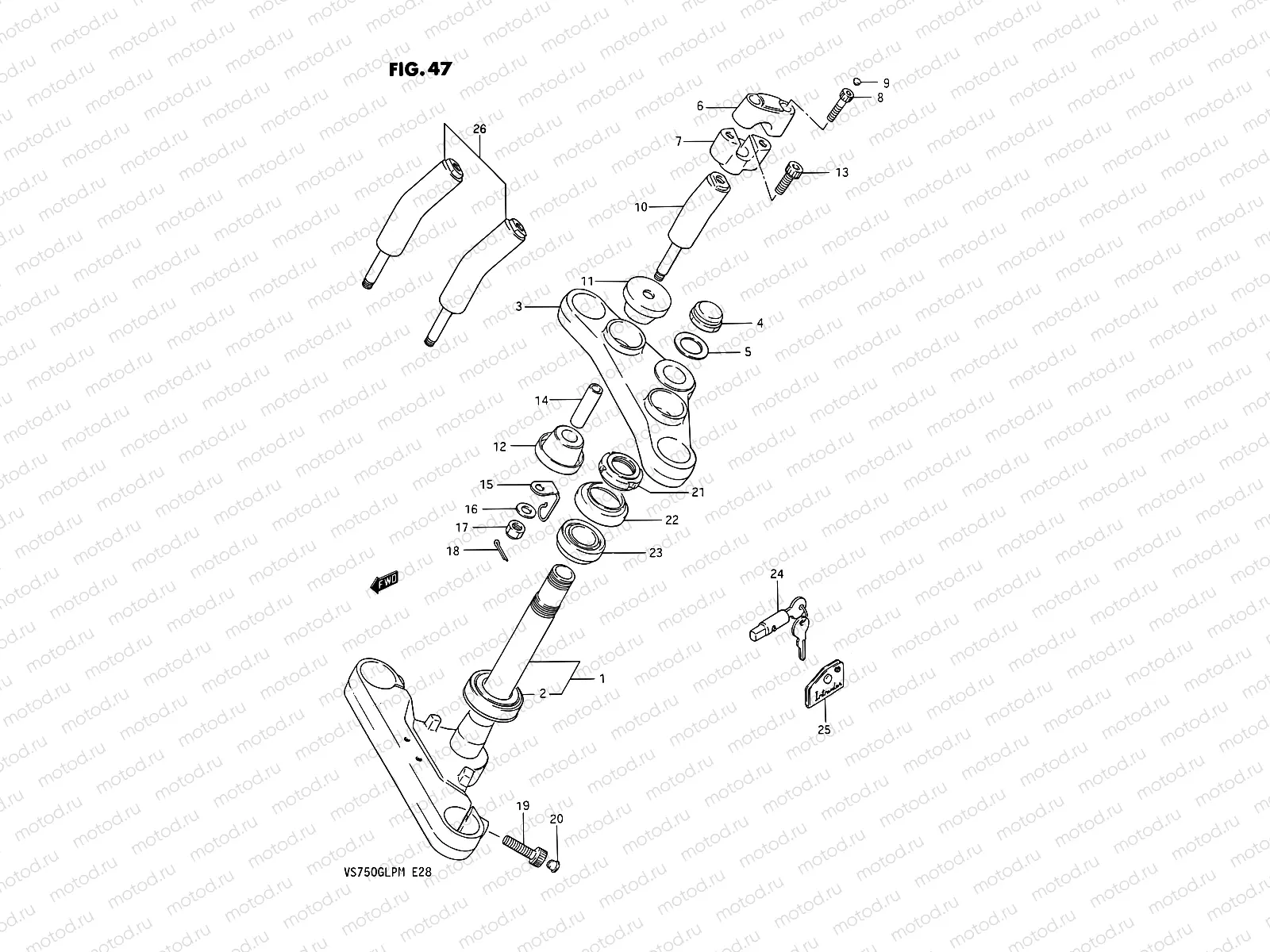 47 - STEERING STEM (MODEL F/G)