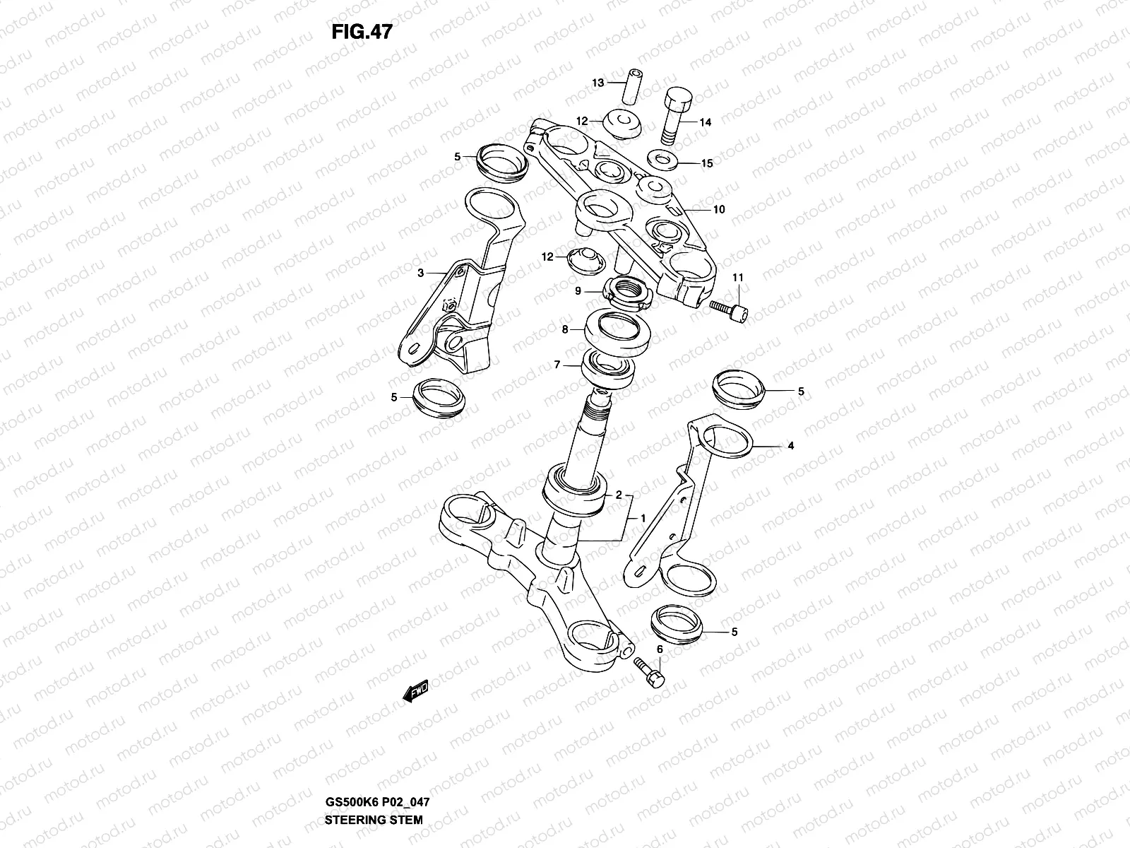 47 - STEERING STEM (MODEL K3)