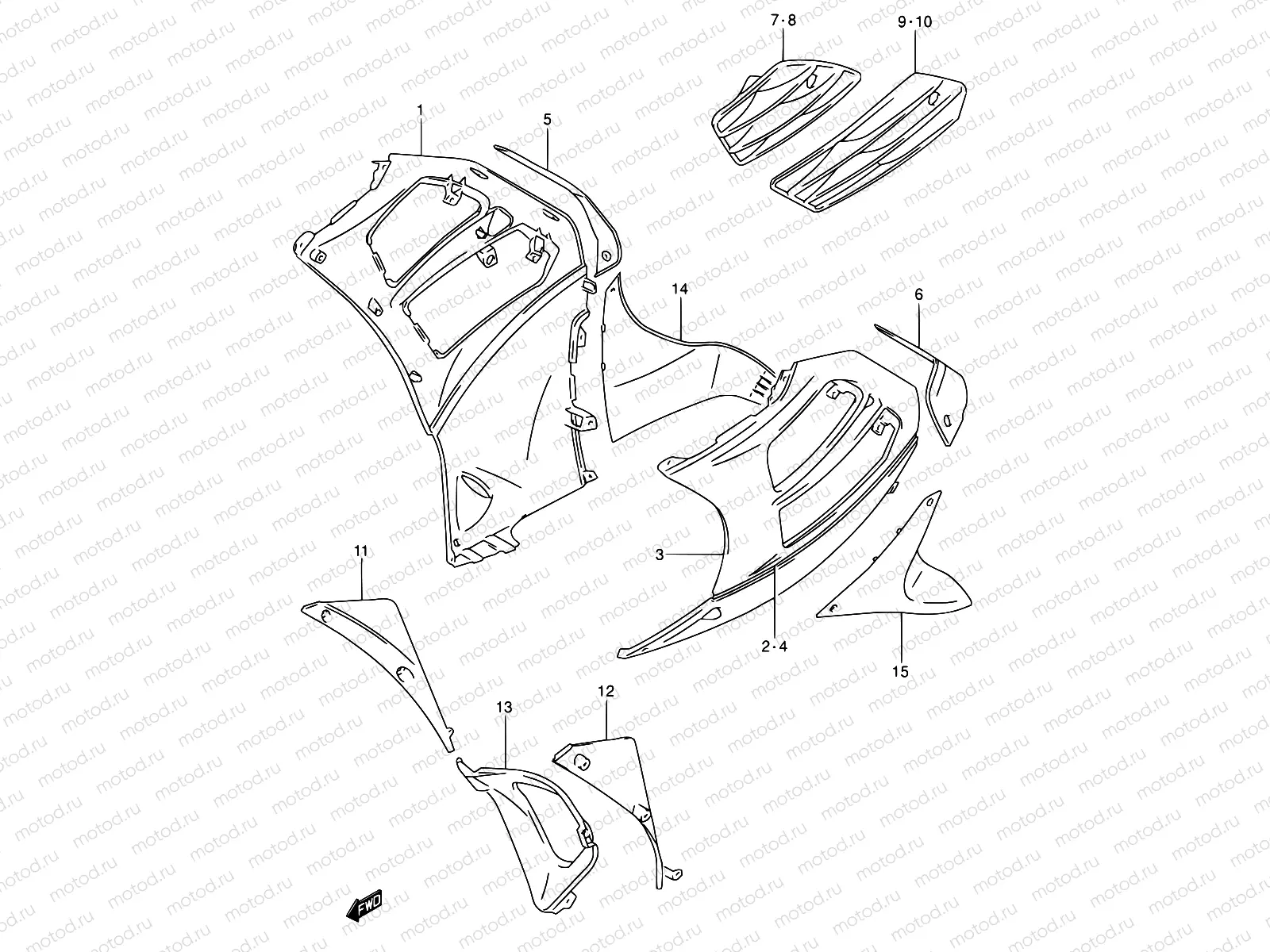 47 - UNDER COWLING BODY (MODEL P/R)