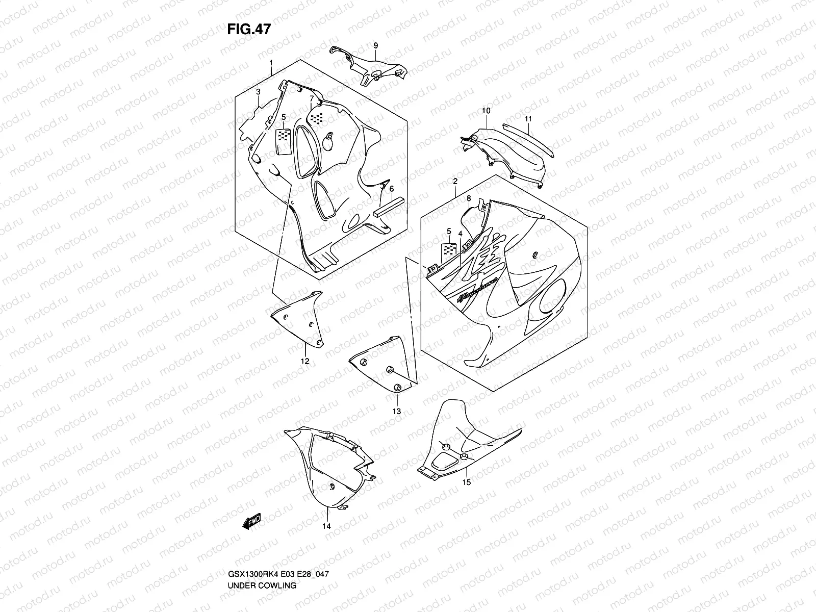 47 - UNDER COWLING (GSX1300RK4)