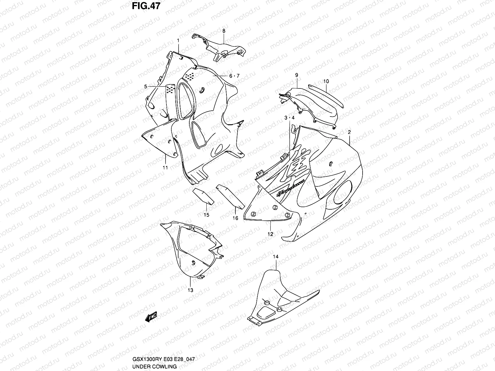 47 - UNDER COWLING (MODEL X)
