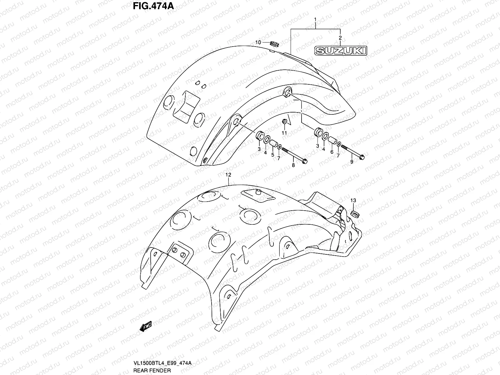 474A - REAR FENDER