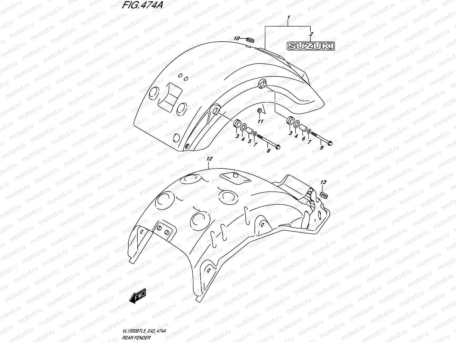 474A - REAR FENDER